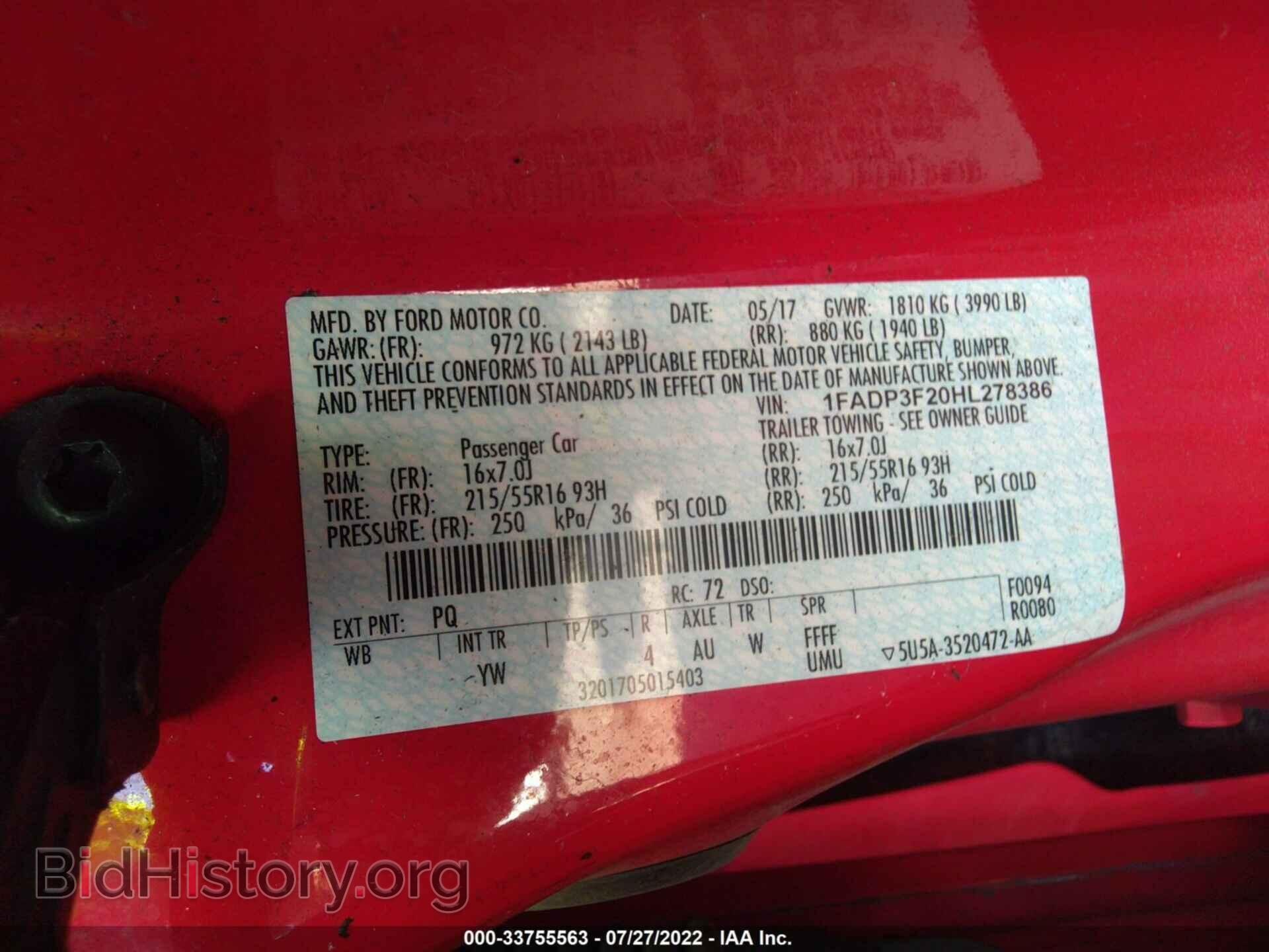 2017 FORD FOCUS - VIN: 1FADP3F20HL278386 - Фото 9