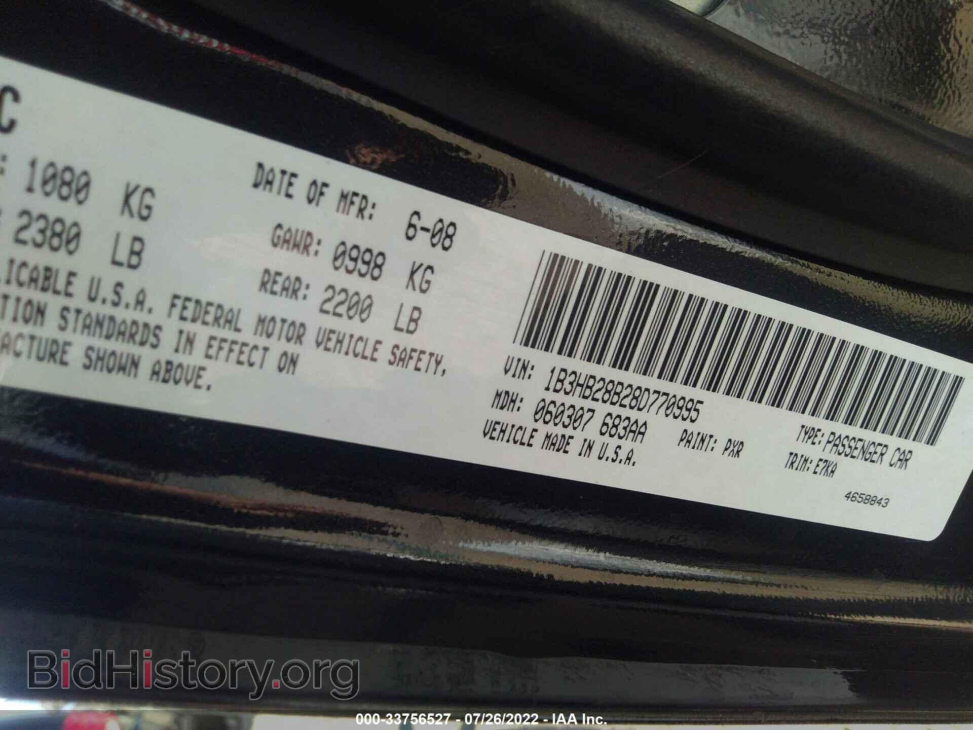 2008 DODGE CALIBER - VIN: 1B3HB28B28D770995 - Photo 9