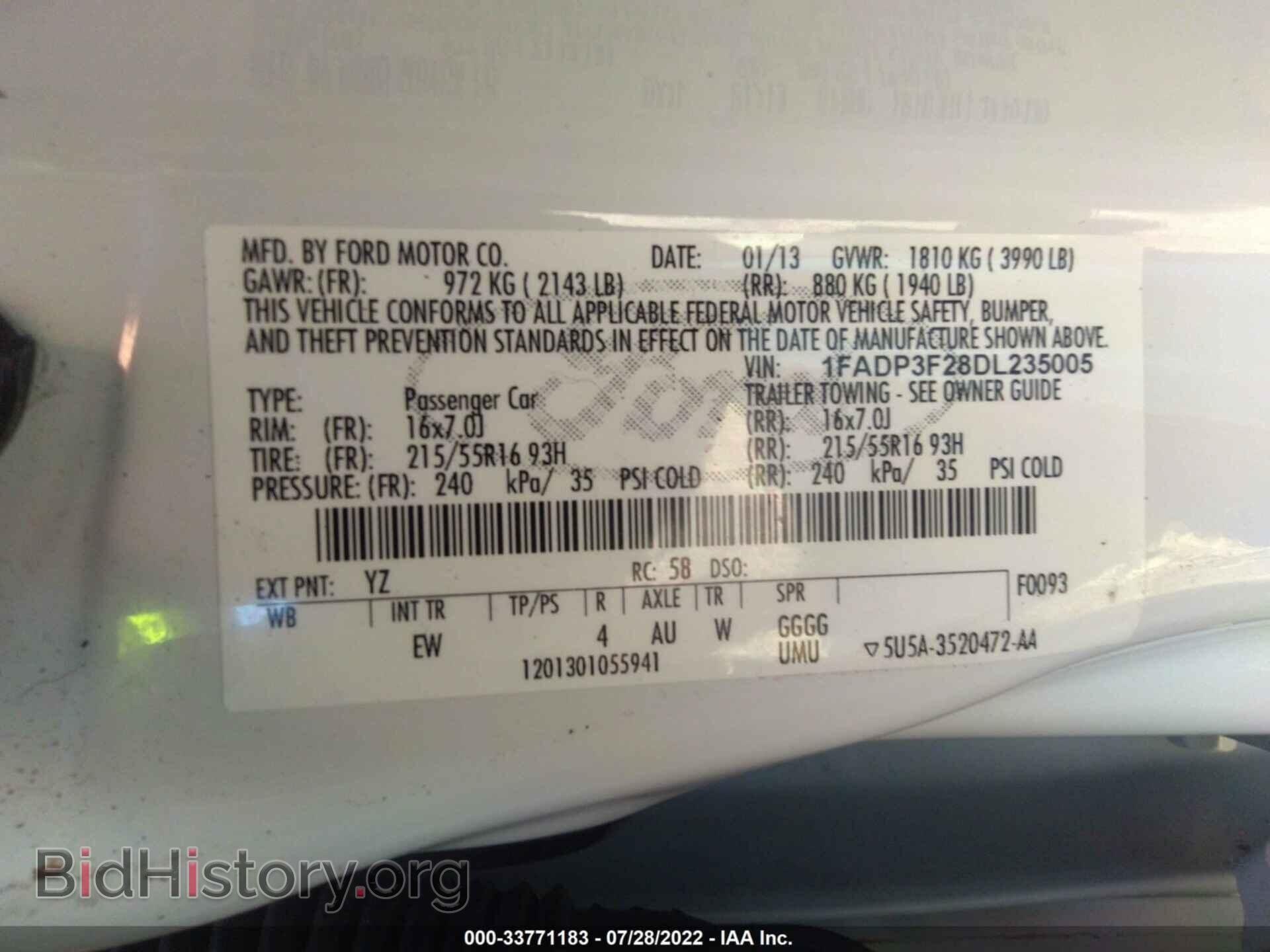 2013 FORD FOCUS - VIN: 1FADP3F28DL235005 - Фото 9