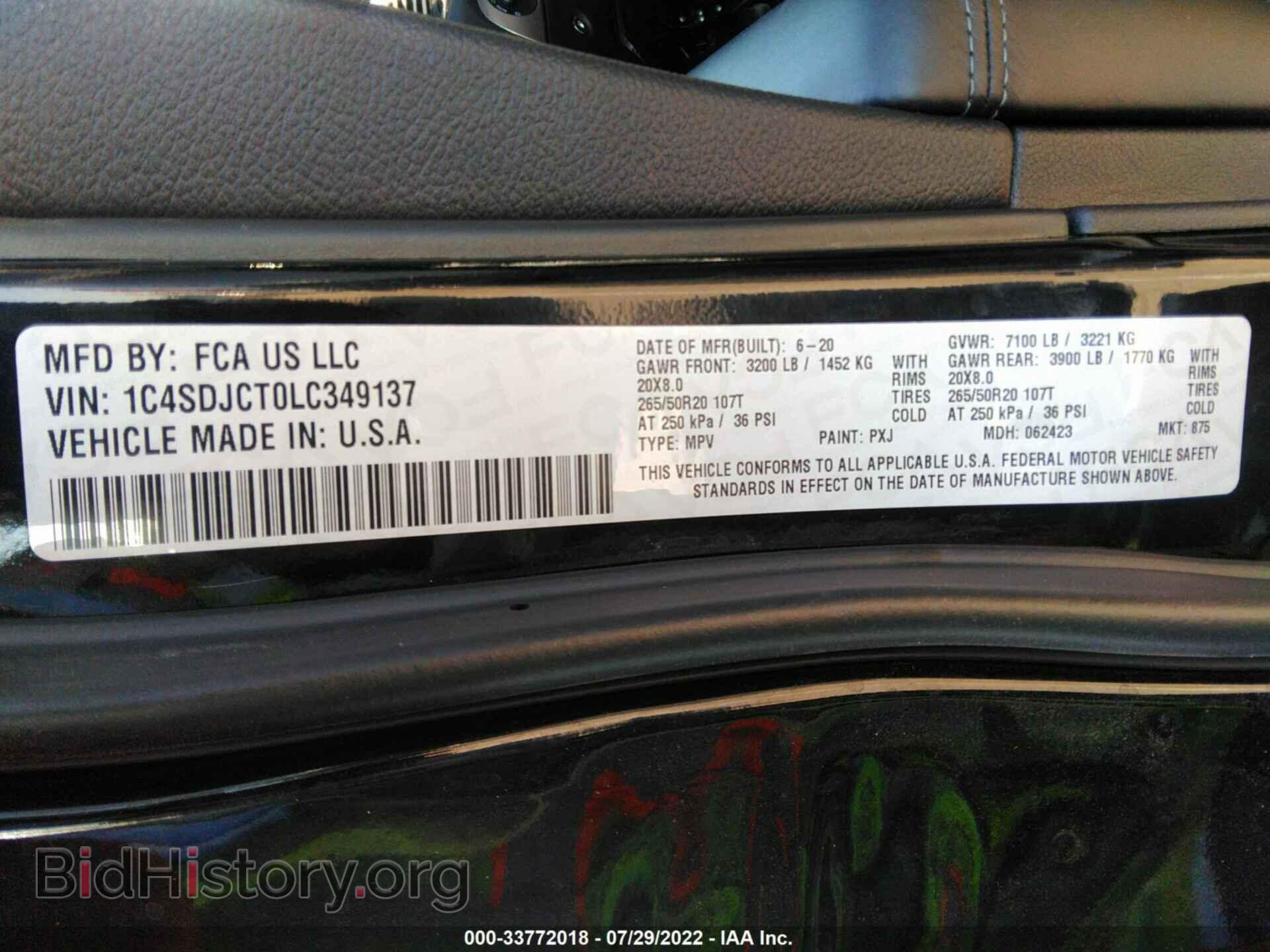 2020 DODGE DURANGO - VIN: 1C4SDJCT0LC349137 - Photo 9