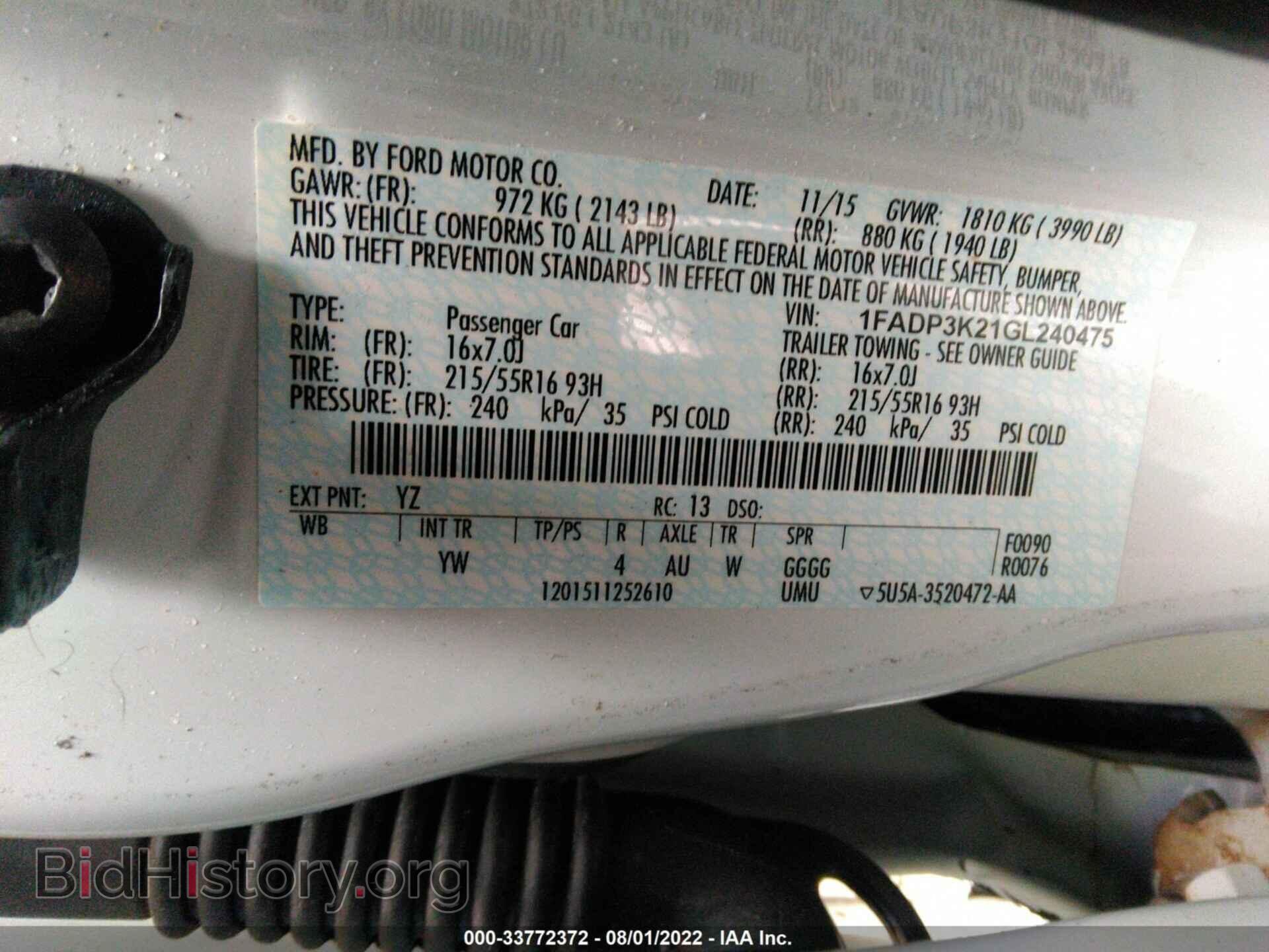 2016 FORD FOCUS - VIN: 1FADP3K21GL240475 - Photo 9