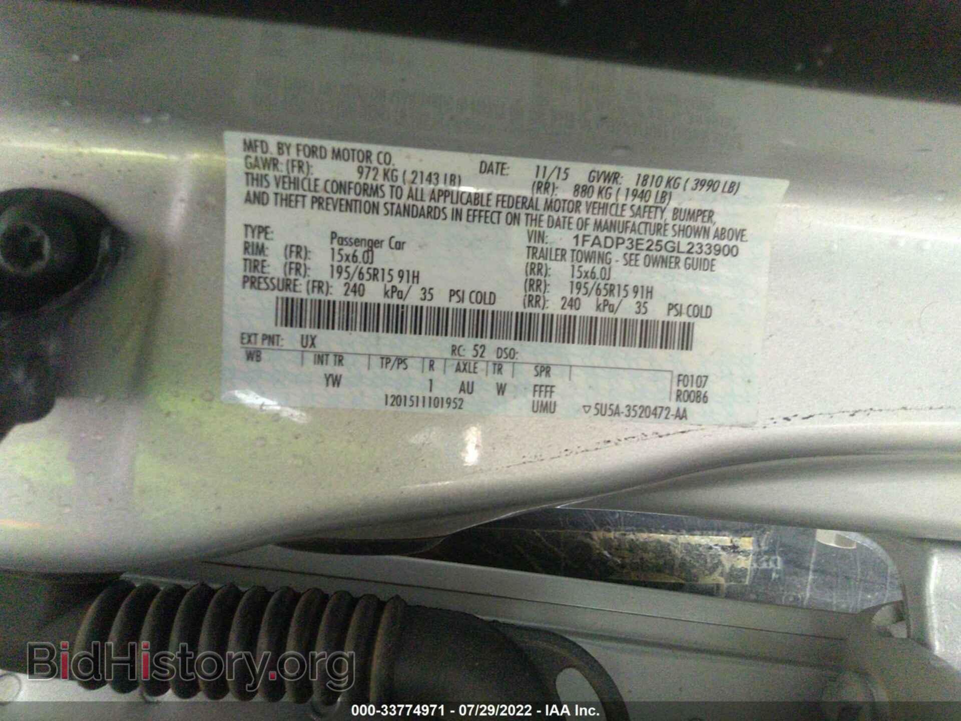 2016 FORD FOCUS - VIN: 1FADP3E25GL233900 - Photo 9