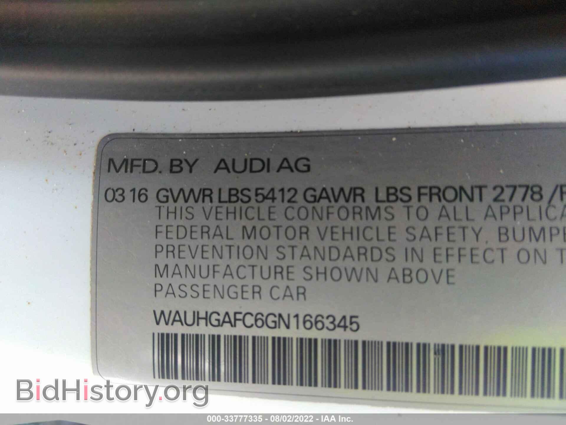 2016 AUDI A6 - VIN: WAUHGAFC6GN166345 - Photo 9