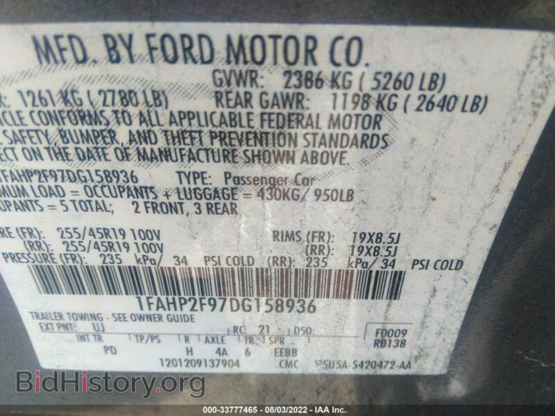 2013 Ford TAURUS (VIN 1FAHP2F97DG158936) — photo 9 of 11