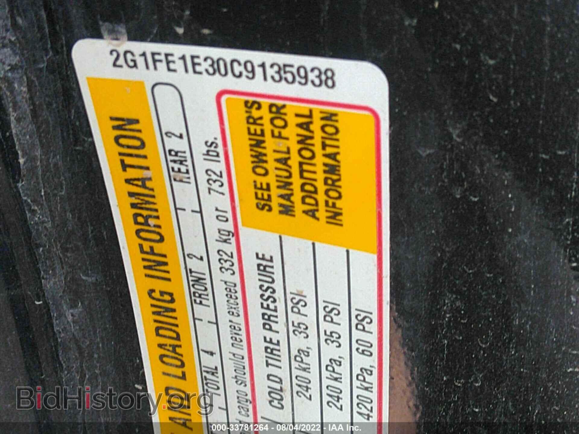 2012 CHEVROLET CAMARO - VIN: 2G1FE1E30C9135938 - Фото 9