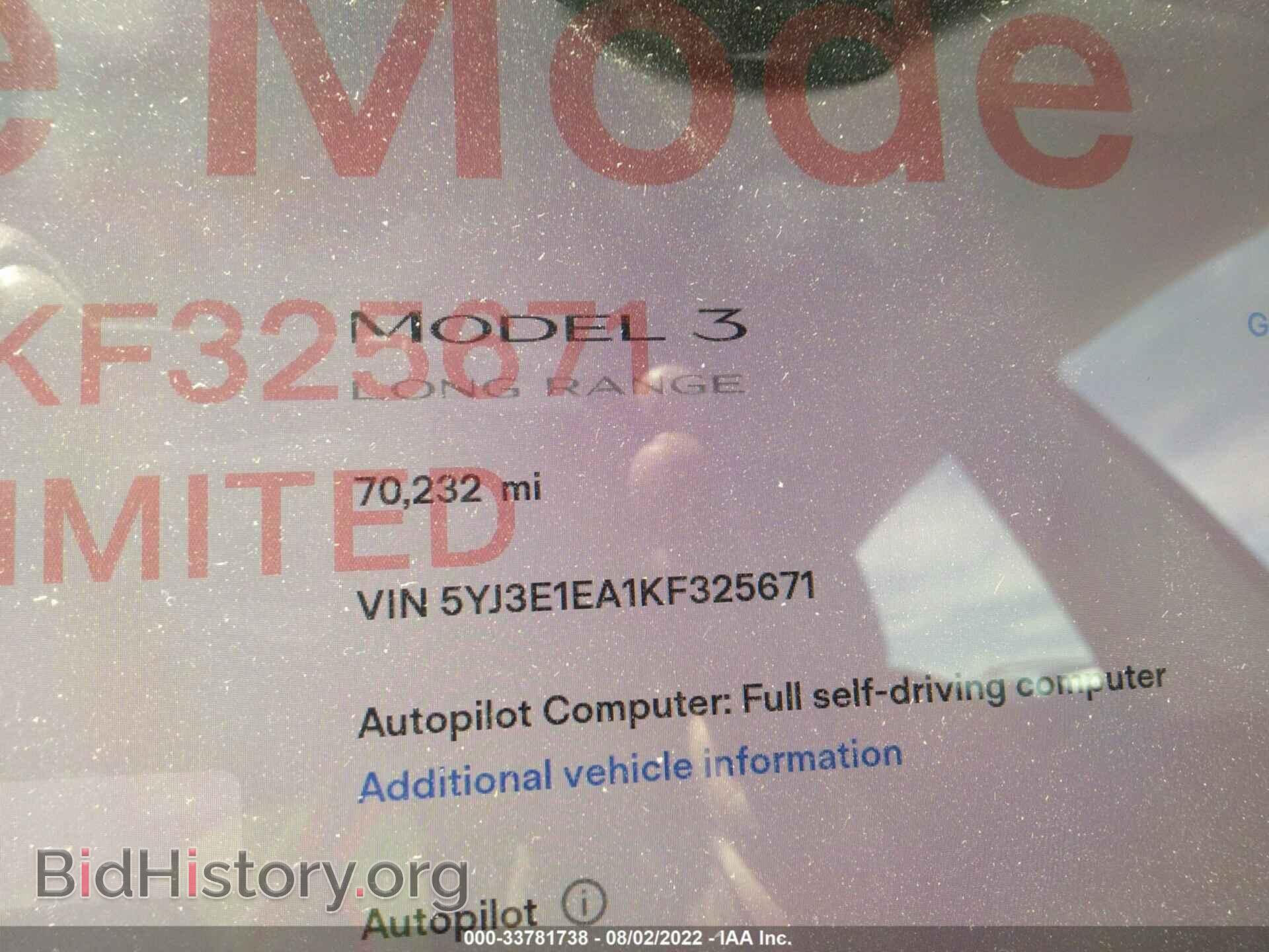 2019 TESLA MODEL 3 - VIN: 5YJ3E1EA1KF325671 - Photo 7