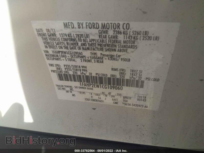 2012 Ford TAURUS (VIN 1FAHP2EW1CG109060) — photo 9 of 11