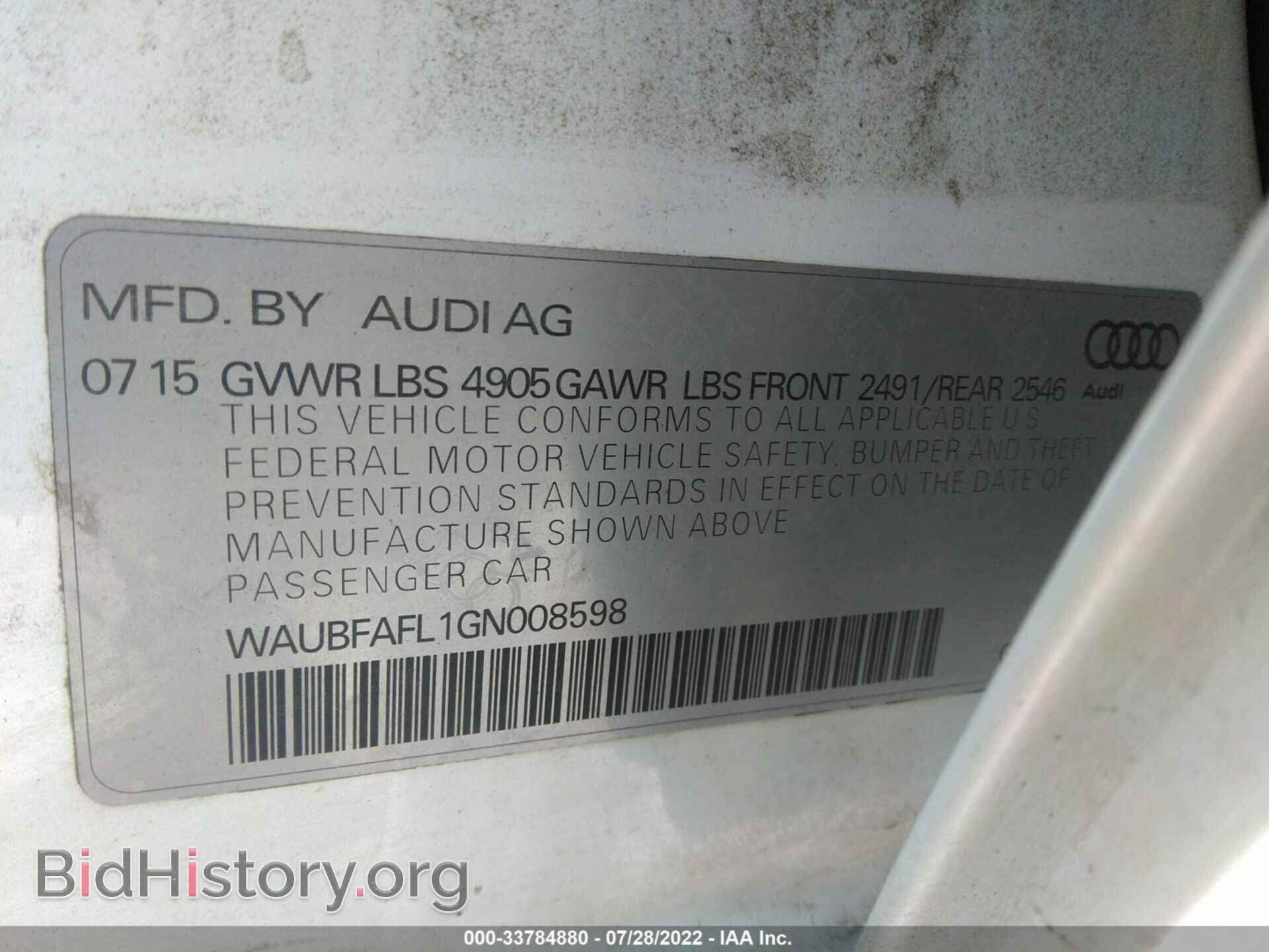2016 AUDI A4 - VIN: WAUBFAFL1GN008598 - Фото 9