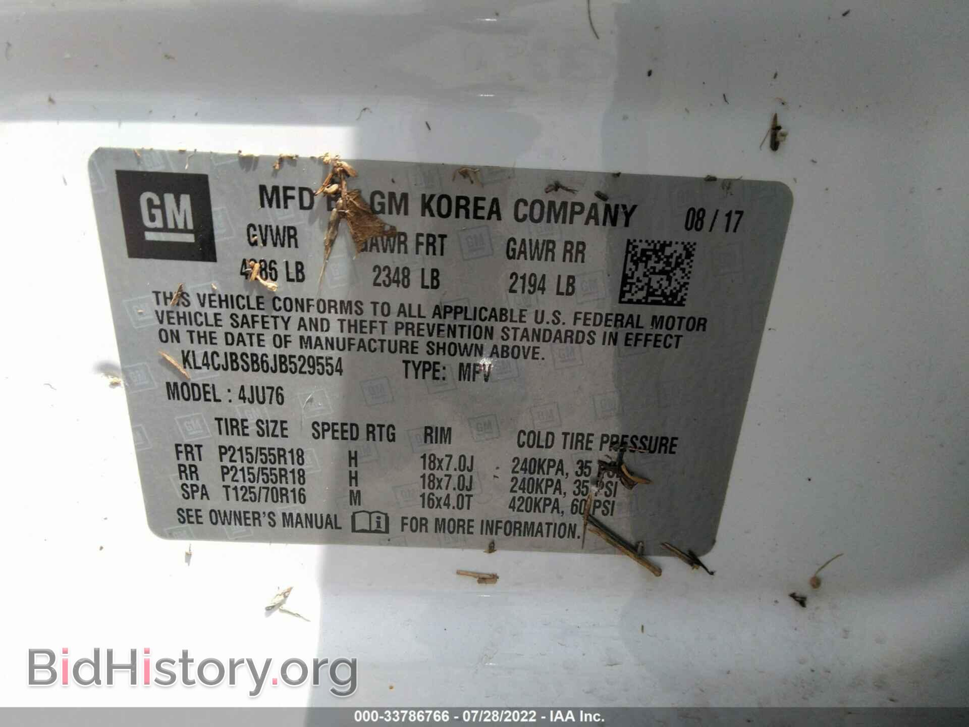 2018 BUICK ENCORE - VIN: KL4CJBSB6JB529554 - Photo 9