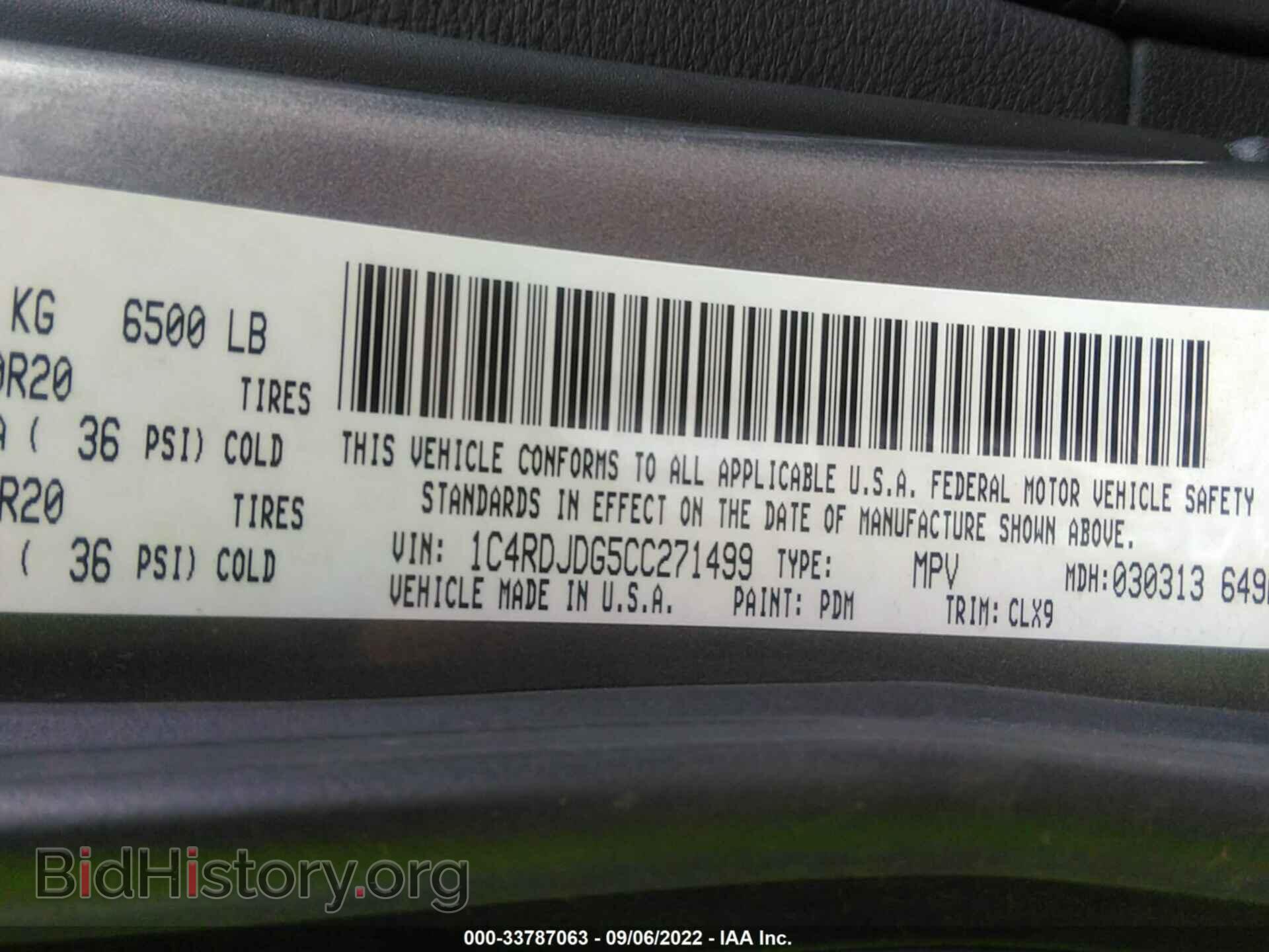 2012 DODGE DURANGO - VIN: 1C4RDJDG5CC271499 - Photo 9