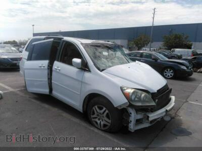 2007 Honda ODYSSEY EX-L, white — VIN 5FNRL38697B462691, IAAI