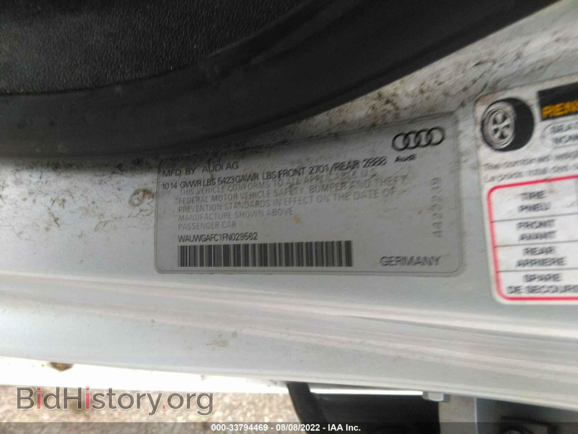 2015 AUDI A7 - VIN: WAUWGAFC1FN029562 - Фото 9