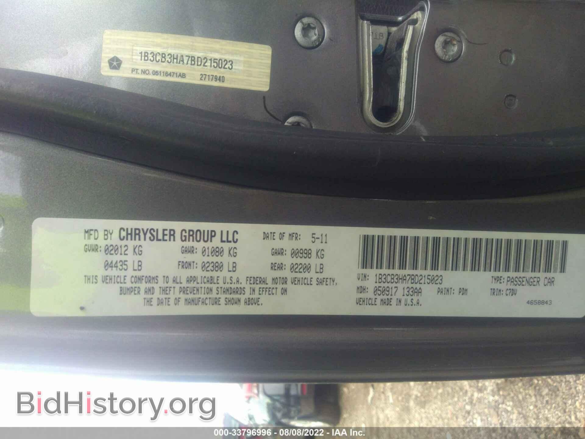 2011 DODGE CALIBER - VIN: 1B3CB3HA7BD215023 - Photo 9
