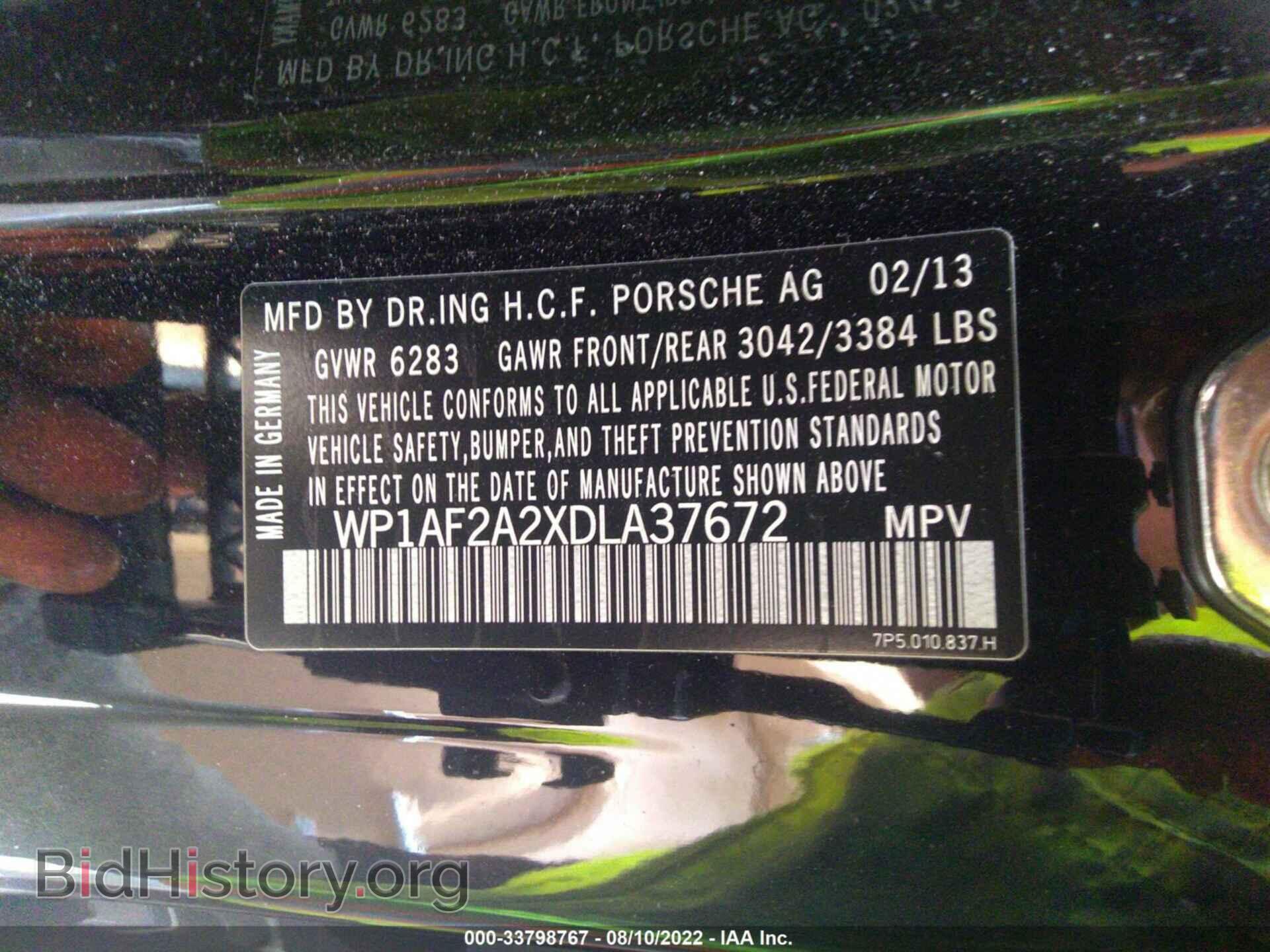 2013 PORSCHE CAYENNE - VIN: WP1AF2A2XDLA37672 - Фото 9