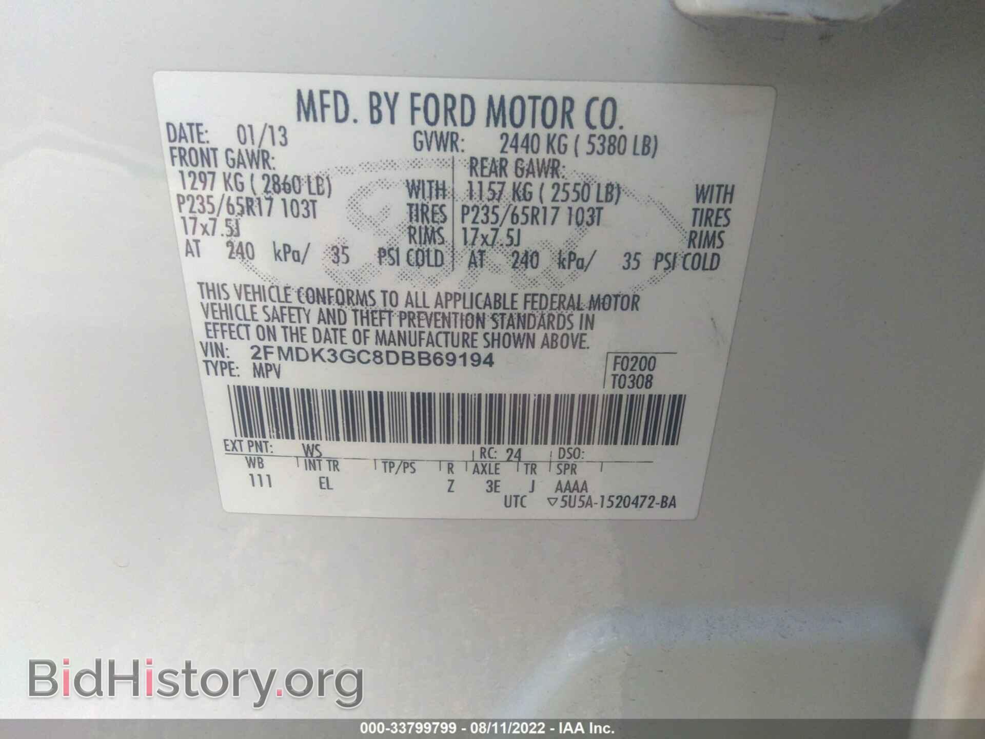 2013 FORD EDGE - VIN: 2FMDK3GC8DBB69194 - Photo 9