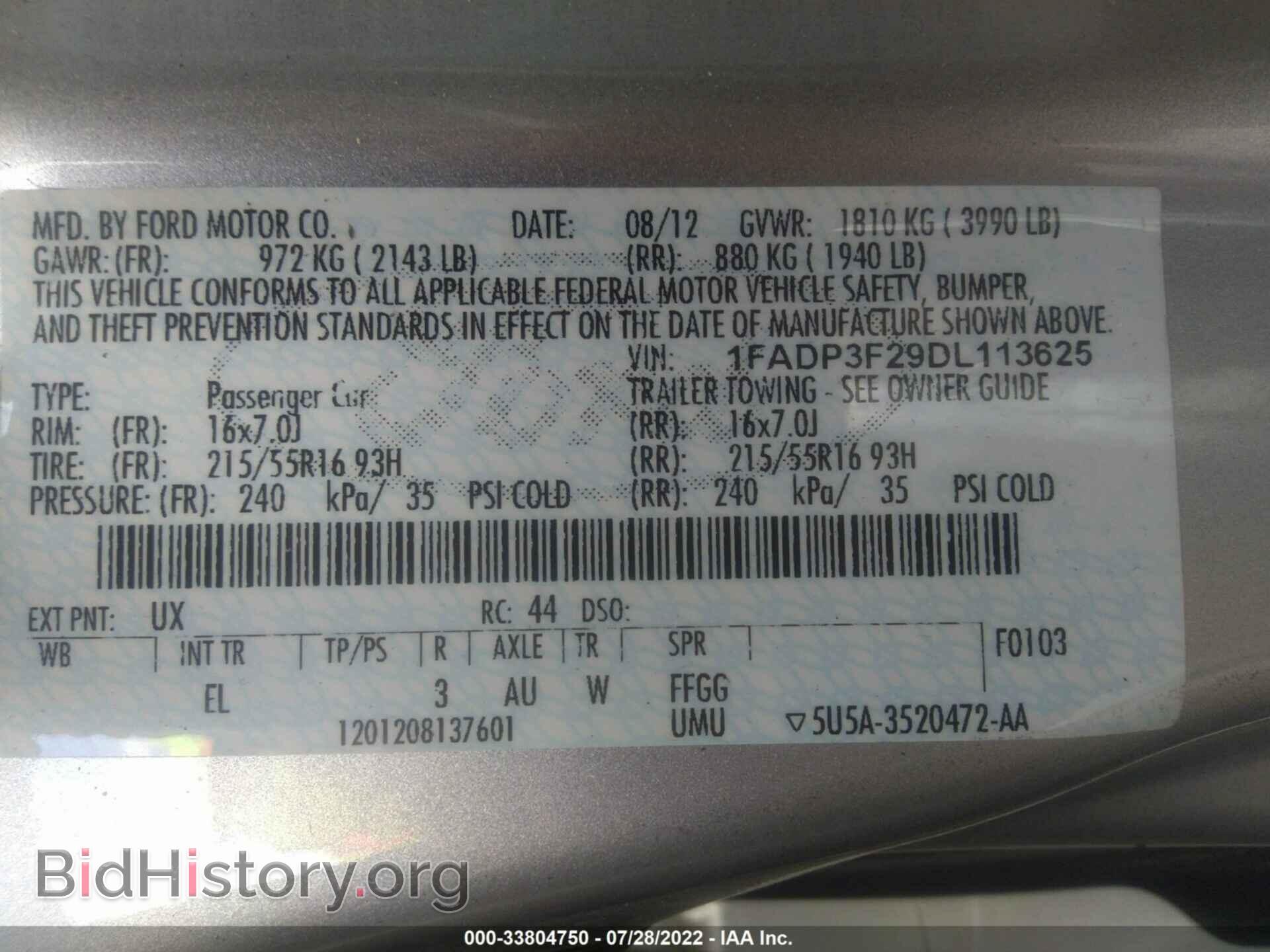2013 FORD FOCUS - VIN: 1FADP3F29DL113625 - Photo 9