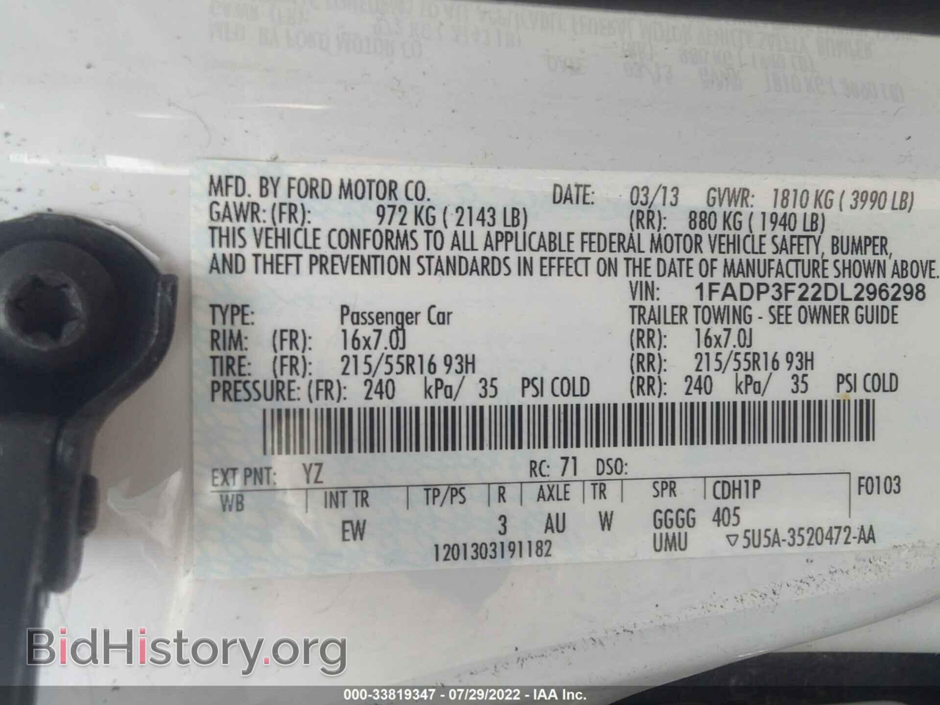 2013 FORD FOCUS - VIN: 1FADP3F22DL296298 - Фото 9