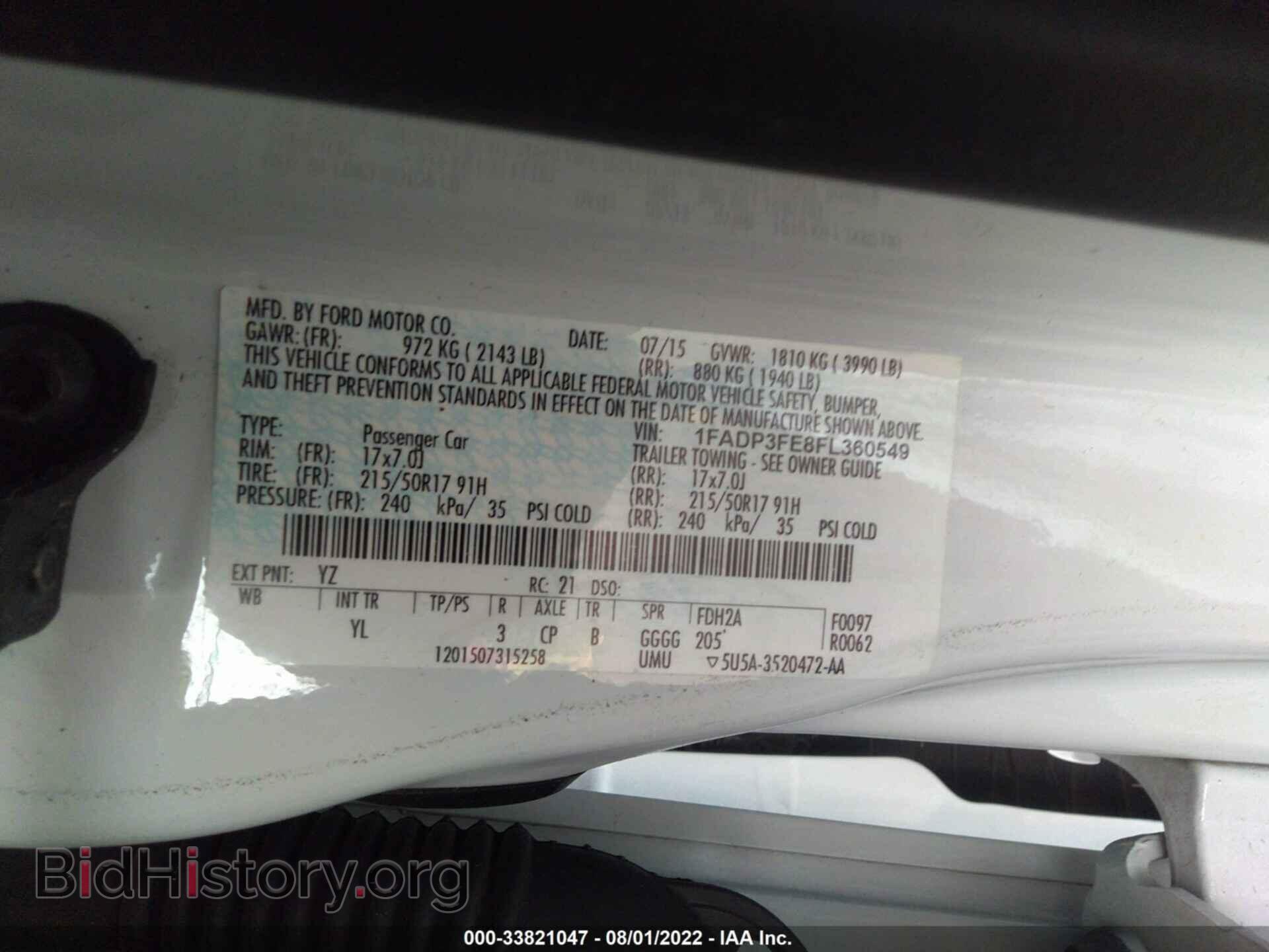 2015 FORD FOCUS - VIN: 1FADP3FE8FL360549 - Фото 9