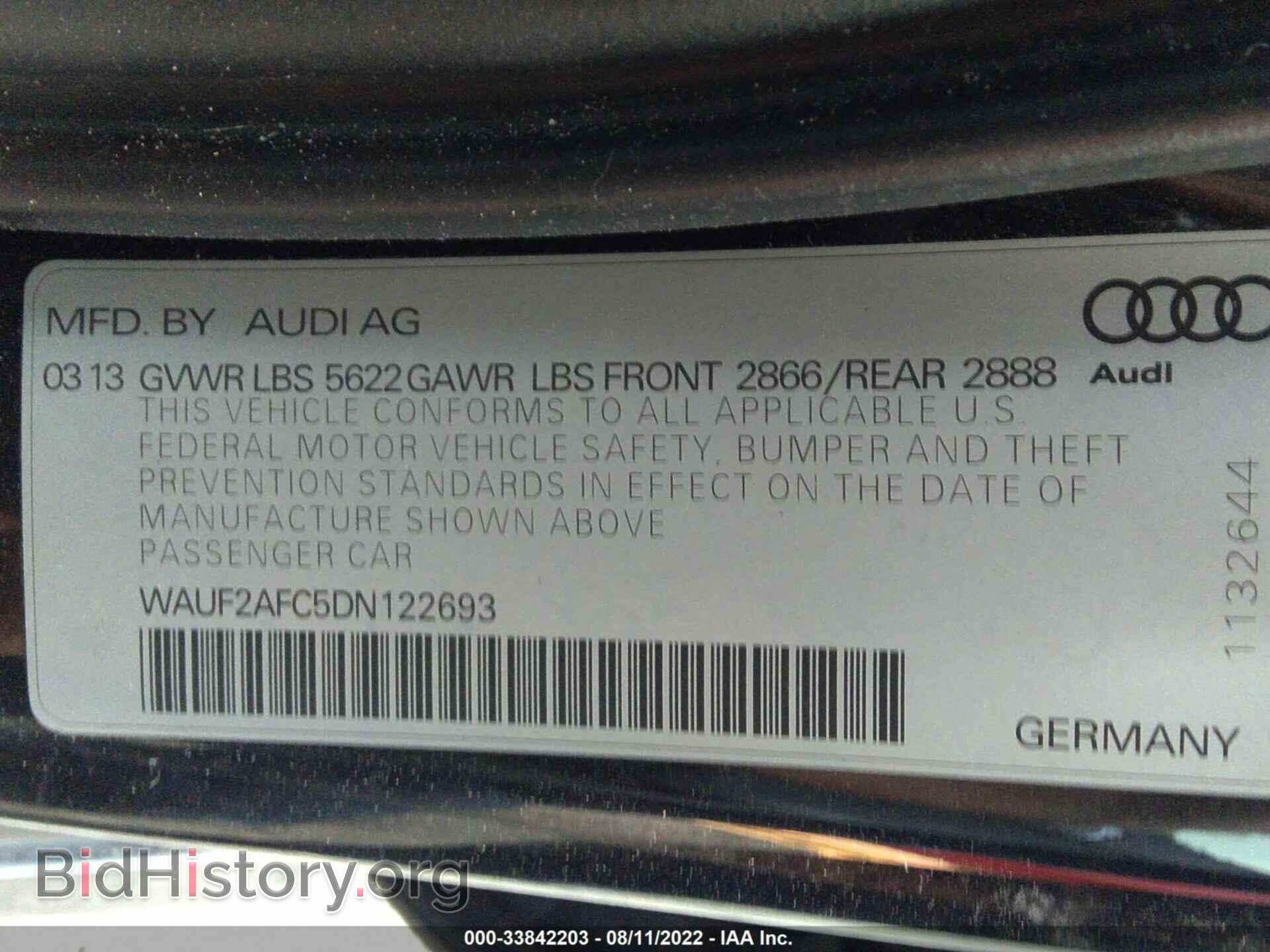 2013 AUDI S6 - VIN: WAUF2AFC5DN122693 - Фото 9