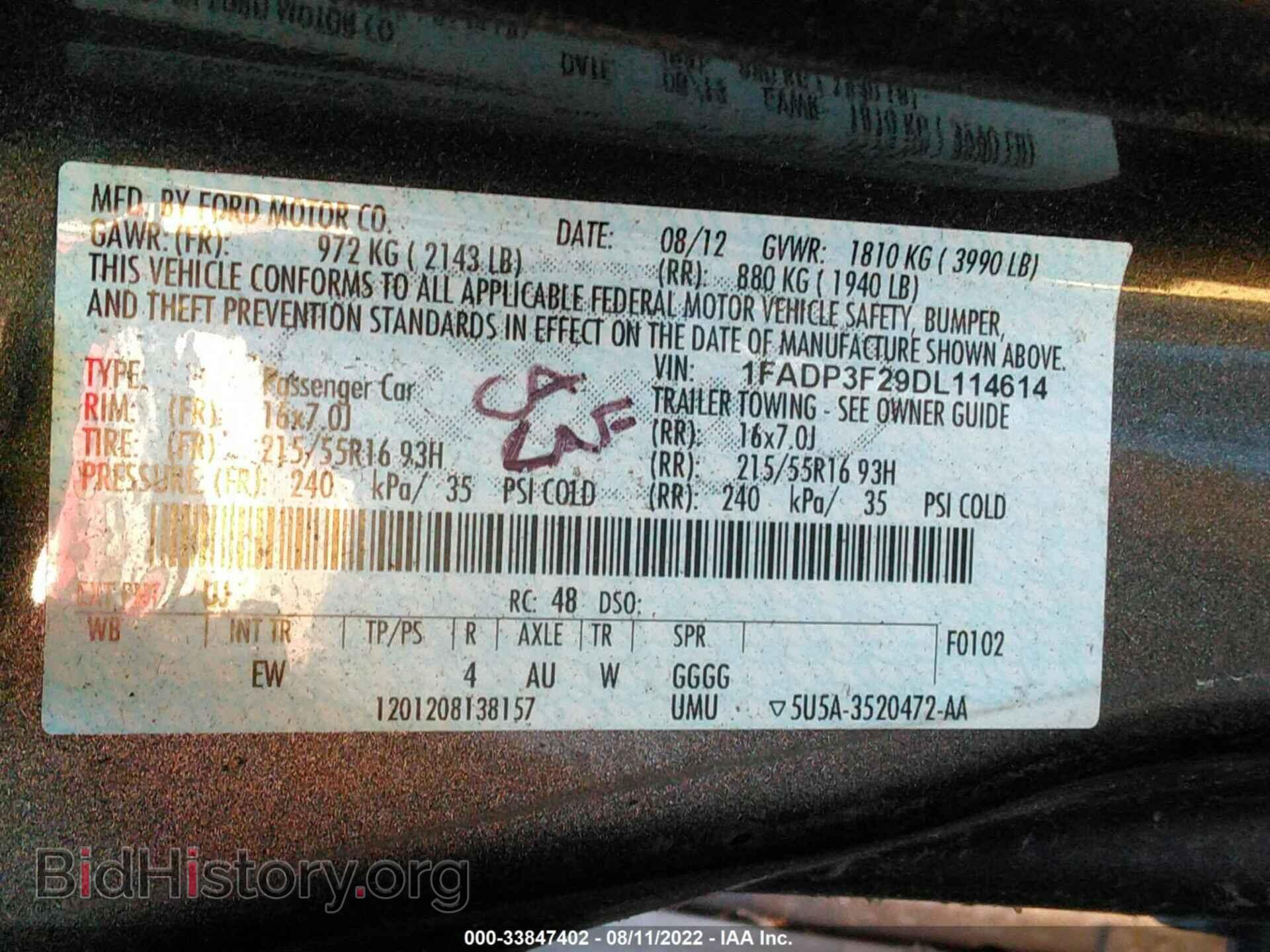 2013 FORD FOCUS - VIN: 1FADP3F29DL114614 - Photo 9