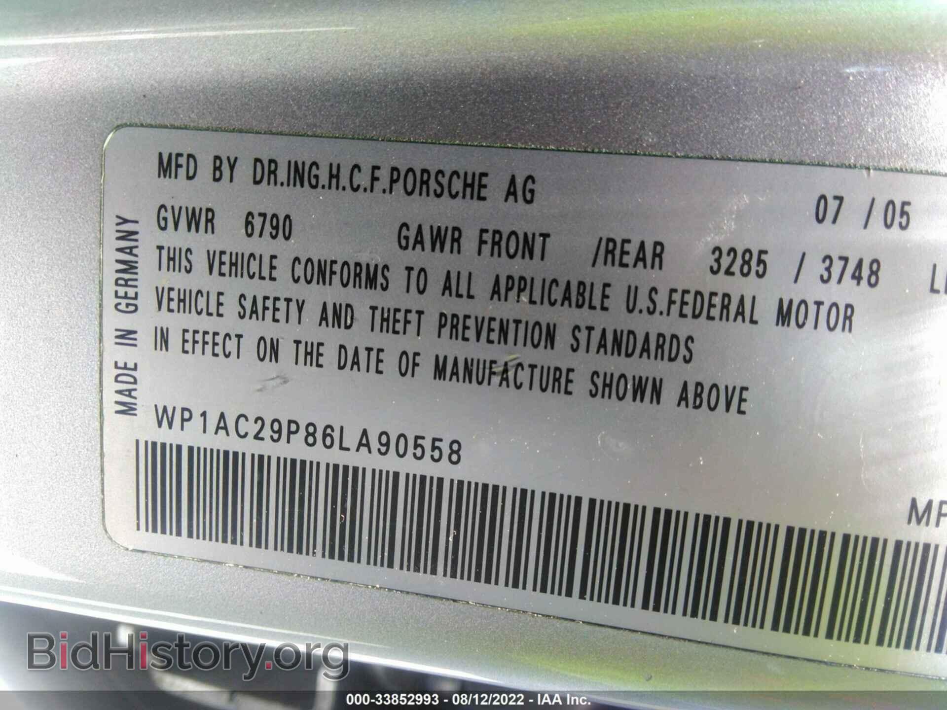 2006 PORSCHE CAYENNE - VIN: WP1AC29P86LA90558 - Фото 9