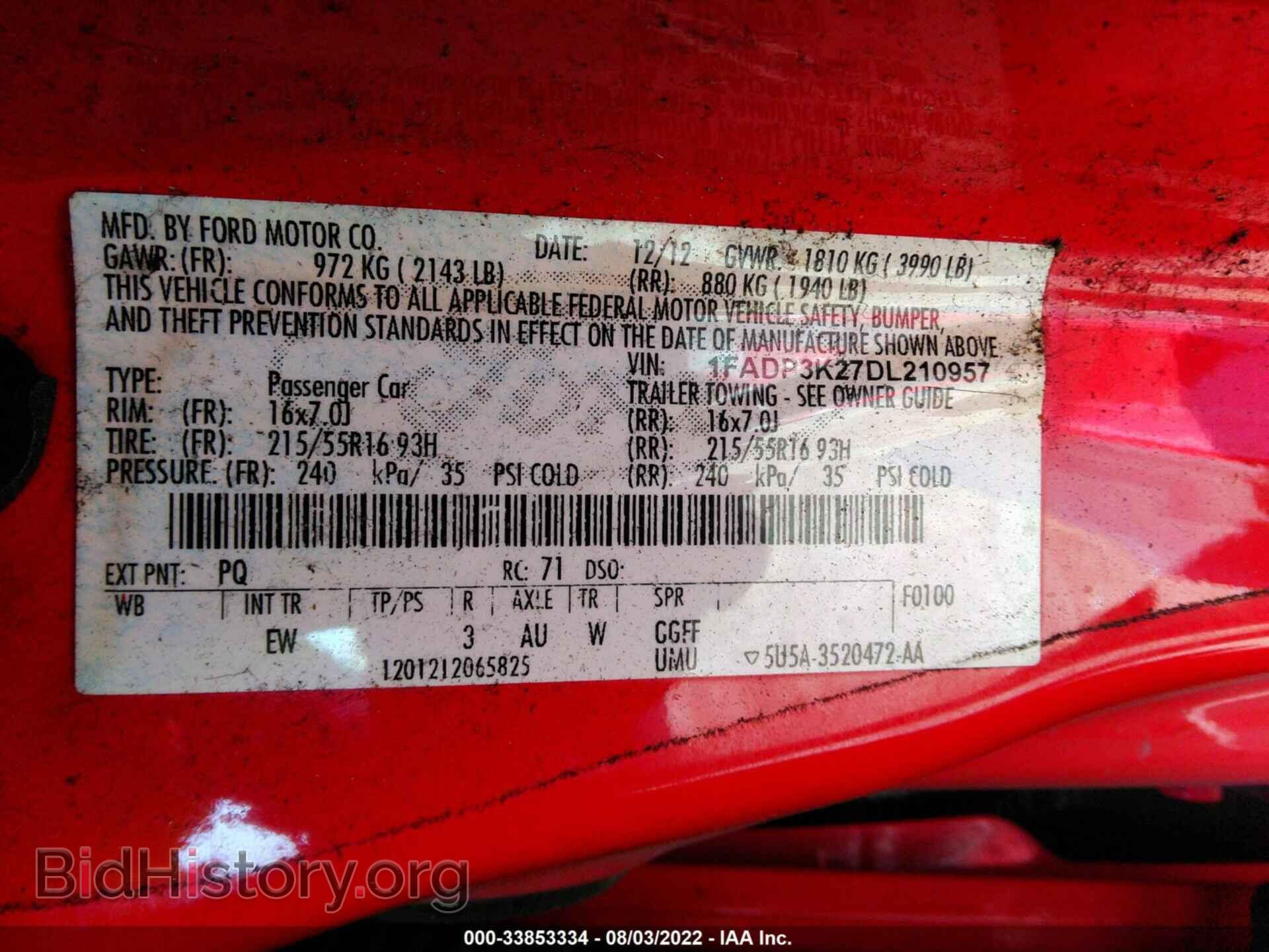 2013 FORD FOCUS - VIN: 1FADP3K27DL210957 - Фото 9