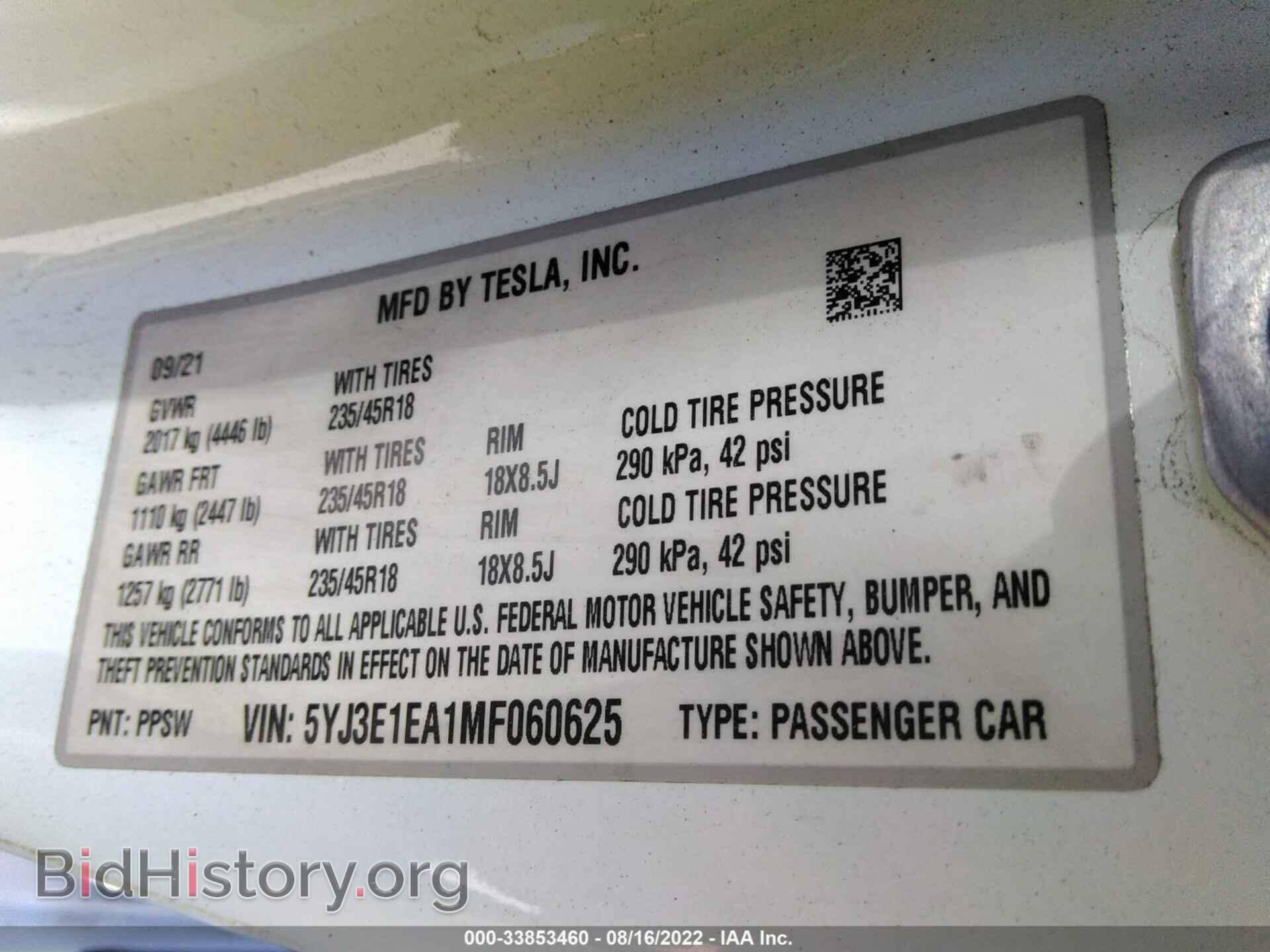 2021 TESLA MODEL 3 - VIN: 5YJ3E1EA1MF060625 - Photo 9