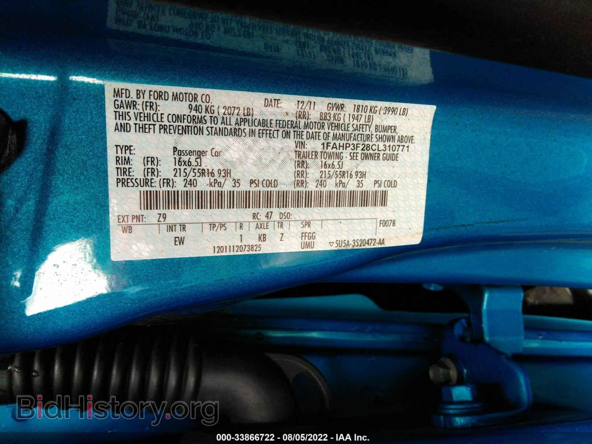 2012 FORD FOCUS - VIN: 1FAHP3F28CL310771 - Photo 9