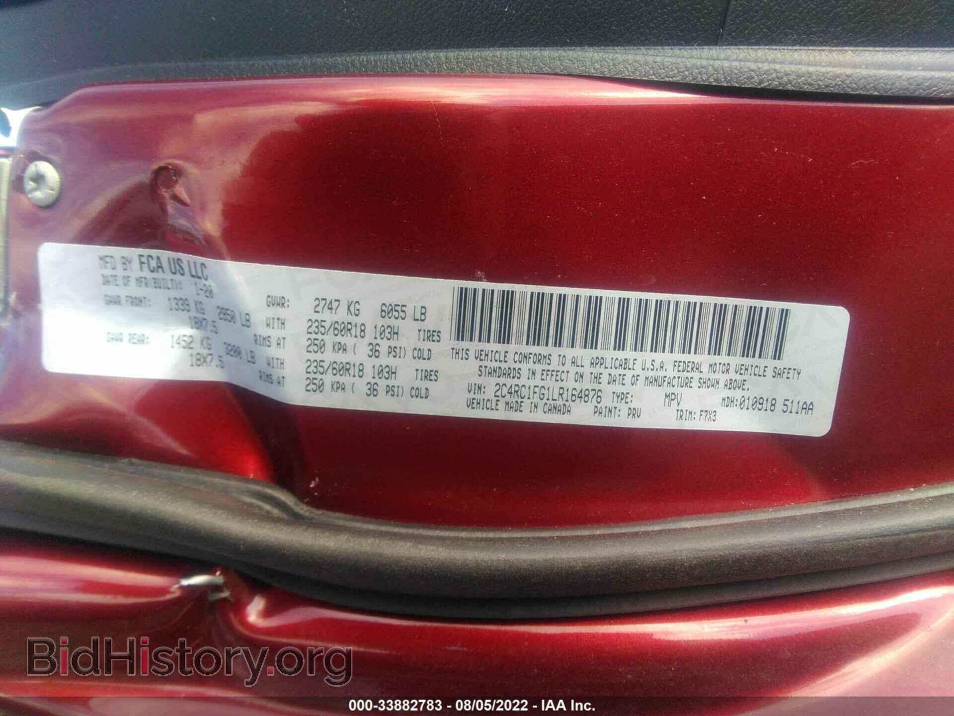 2020 CHRYSLER PACIFICA - VIN: 2C4RC1FG1LR164876 - Photo 9