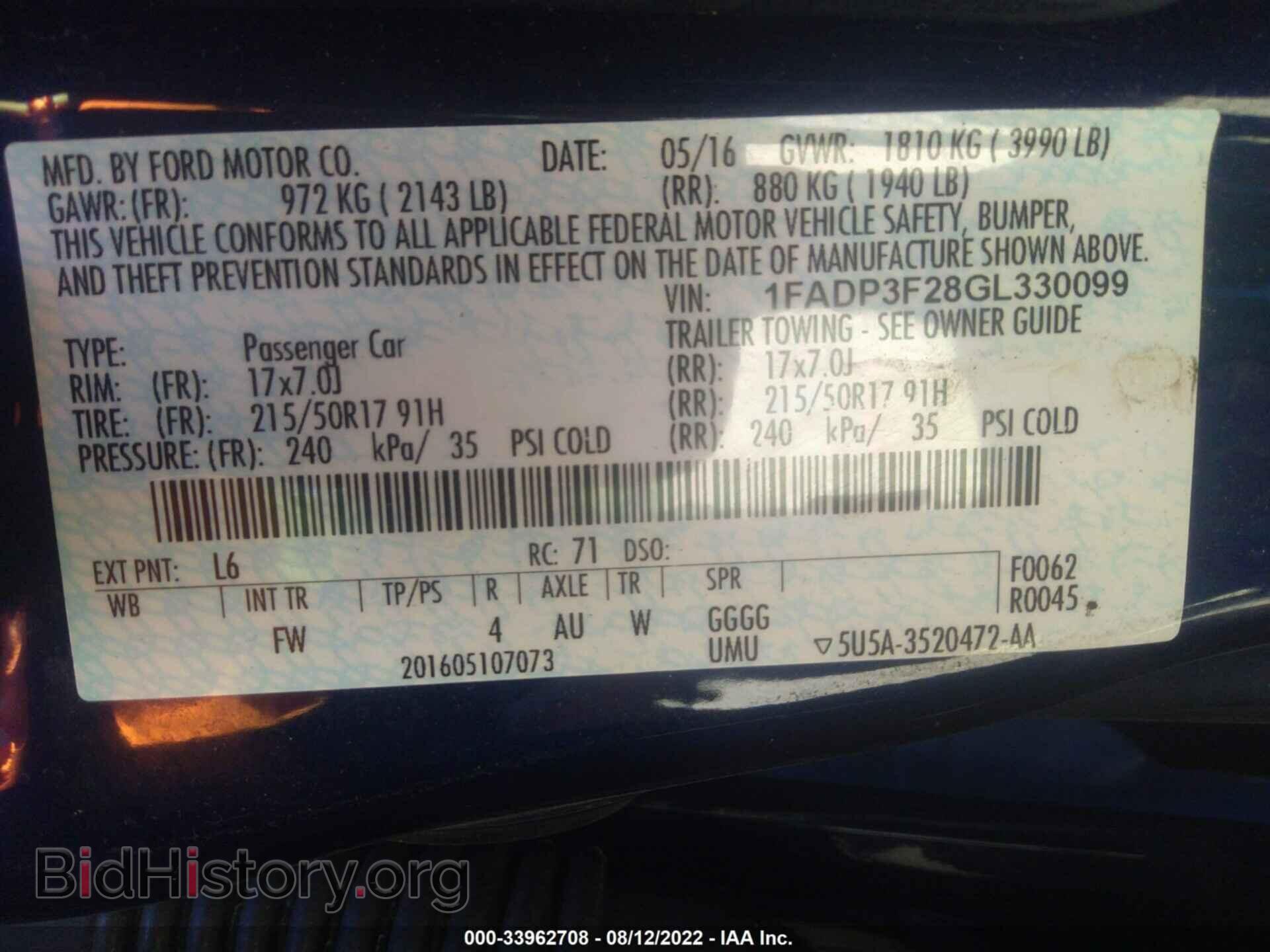 2016 FORD FOCUS - VIN: 1FADP3F28GL330099 - Фото 9