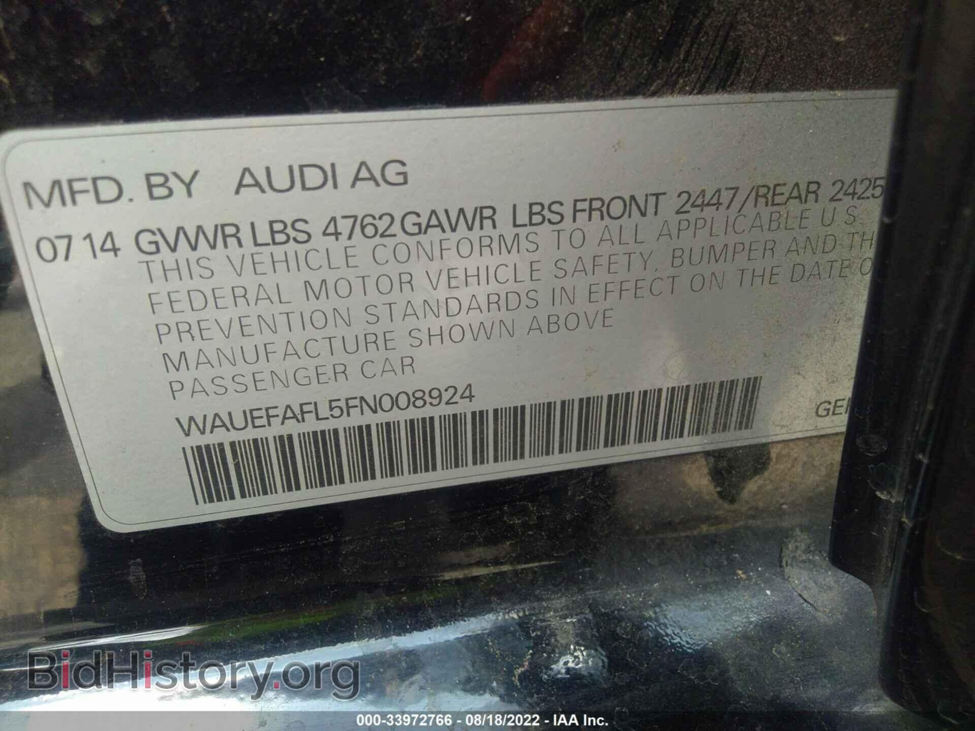 2015 AUDI A4 - VIN: WAUEFAFL5FN008924 - Фото 9