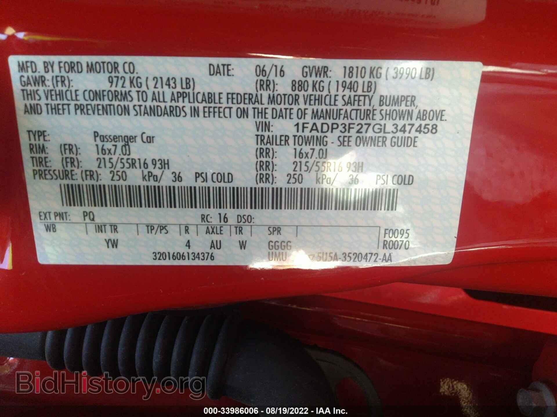 2016 FORD FOCUS - VIN: 1FADP3F27GL347458 - Фото 9