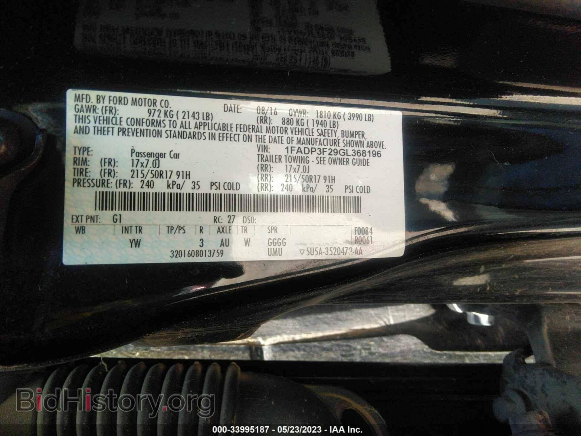 2016 FORD FOCUS - VIN: 1FADP3F29GL368196 - Photo 9