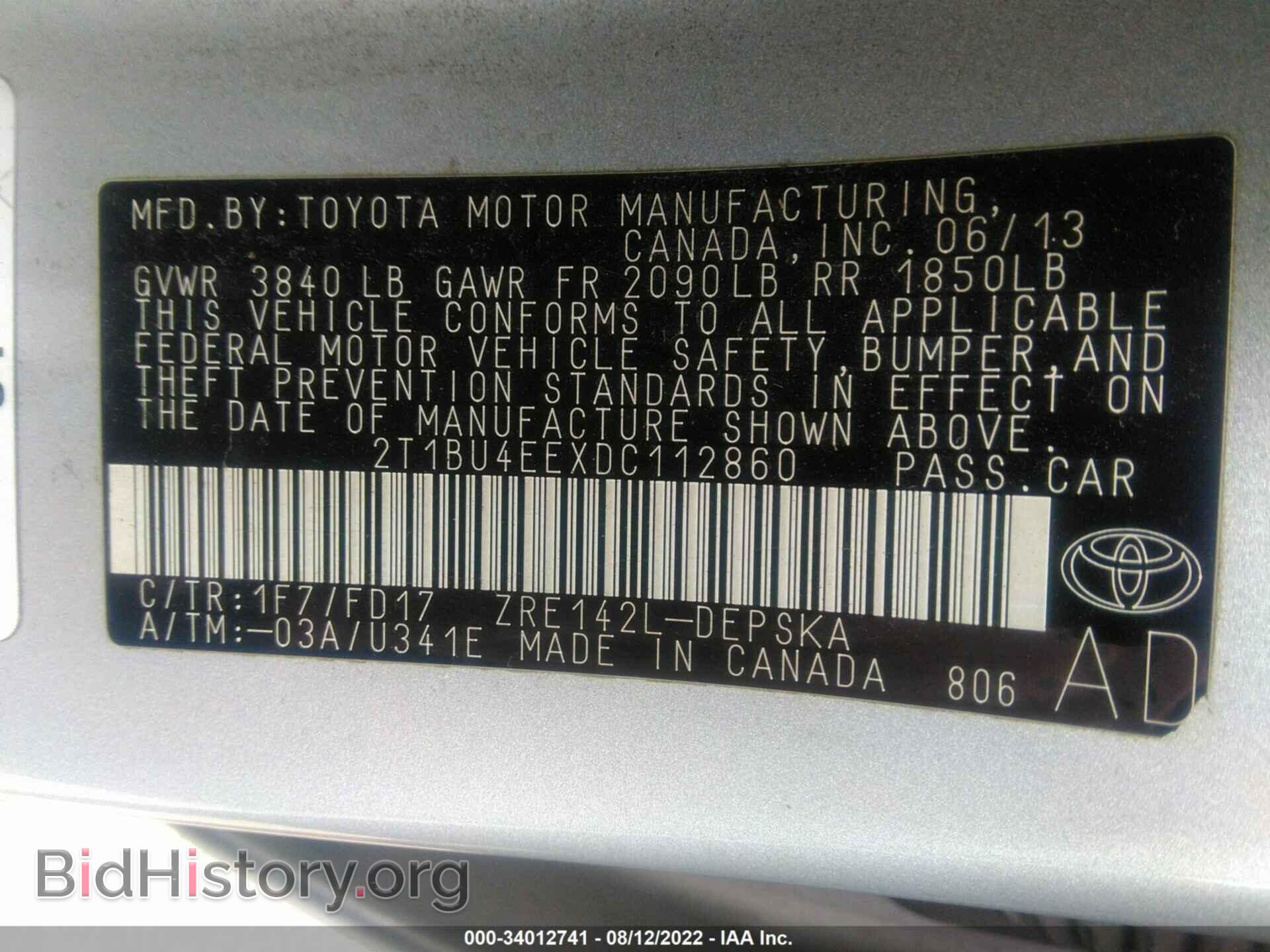 2013 TOYOTA COROLLA - VIN: 2T1BU4EEXDC112860 - Фото 9