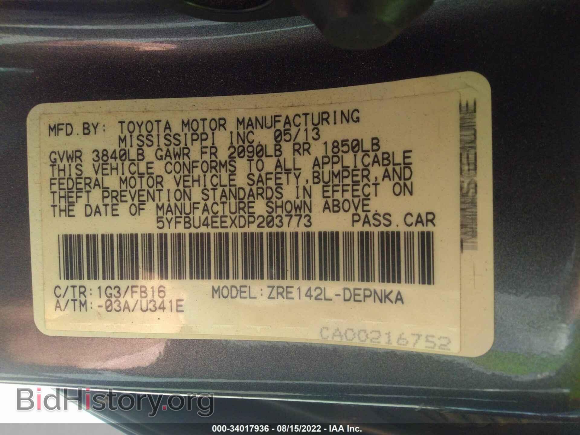 2013 TOYOTA COROLLA - VIN: 5YFBU4EEXDP203773 - Photo 9