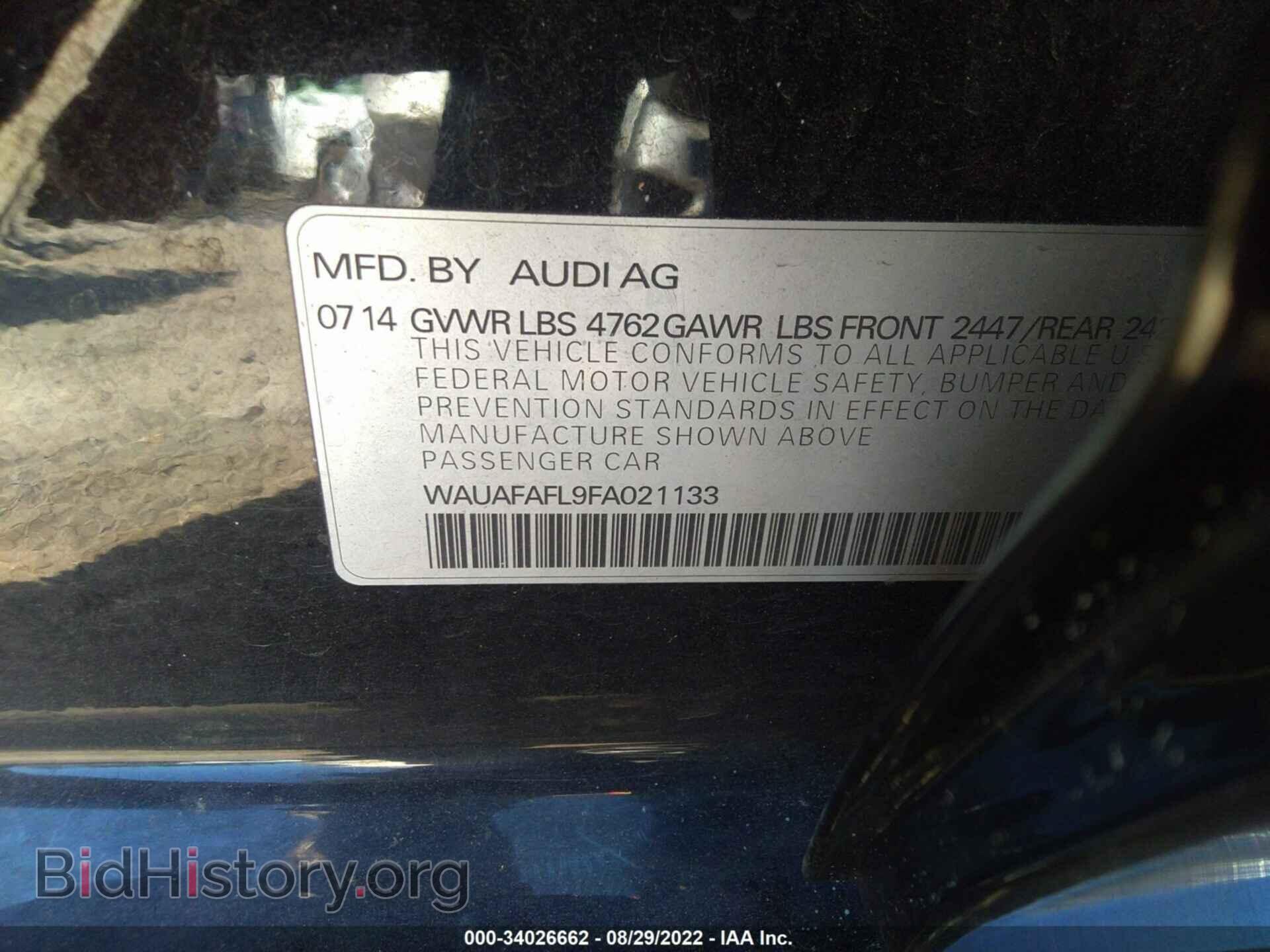 2015 AUDI A4 - VIN: WAUAFAFL9FA021133 - Фото 9
