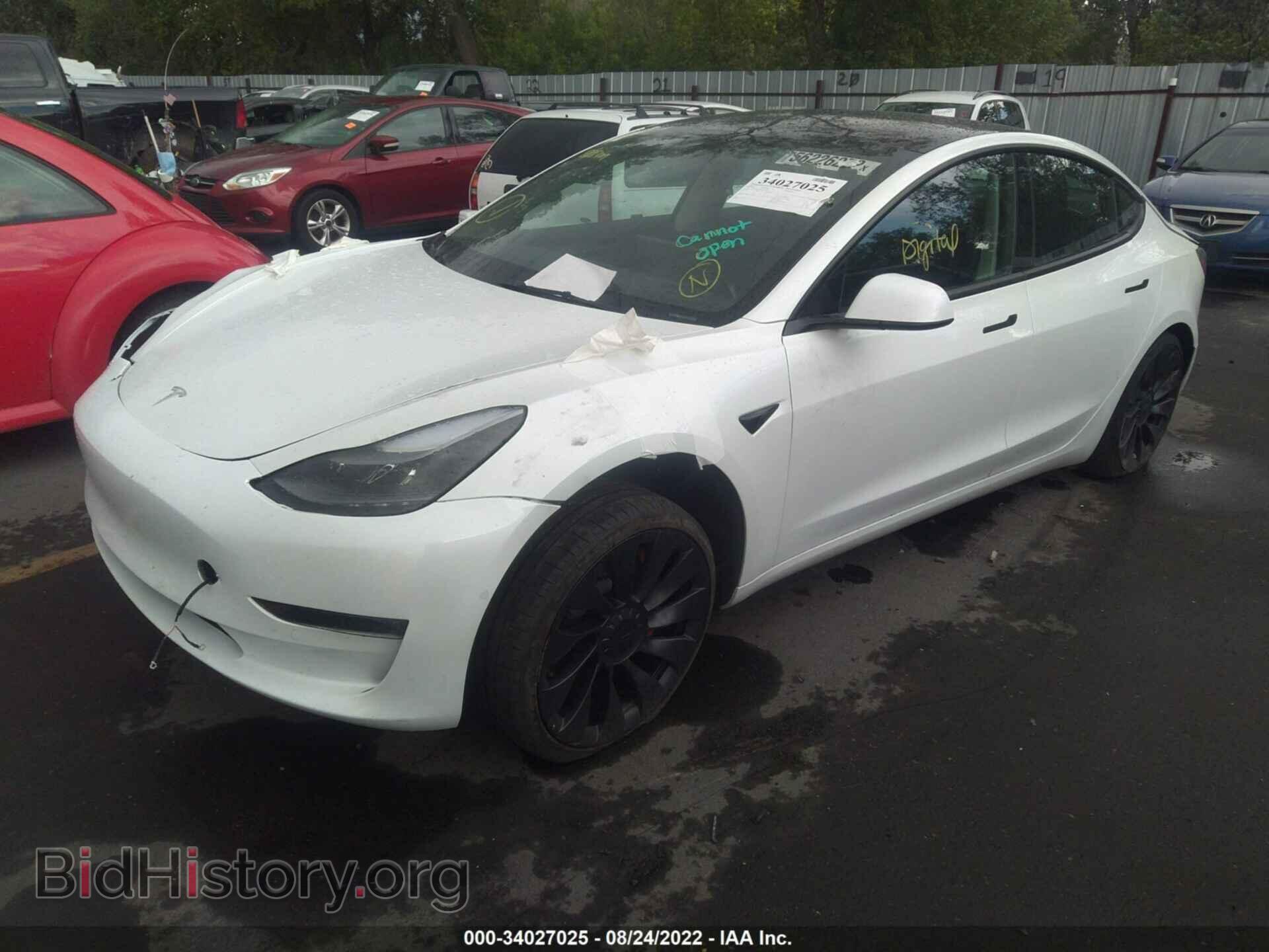 2022 TESLA MODEL 3 - VIN: 5YJ3E1EC5NF296830 - Фото 2