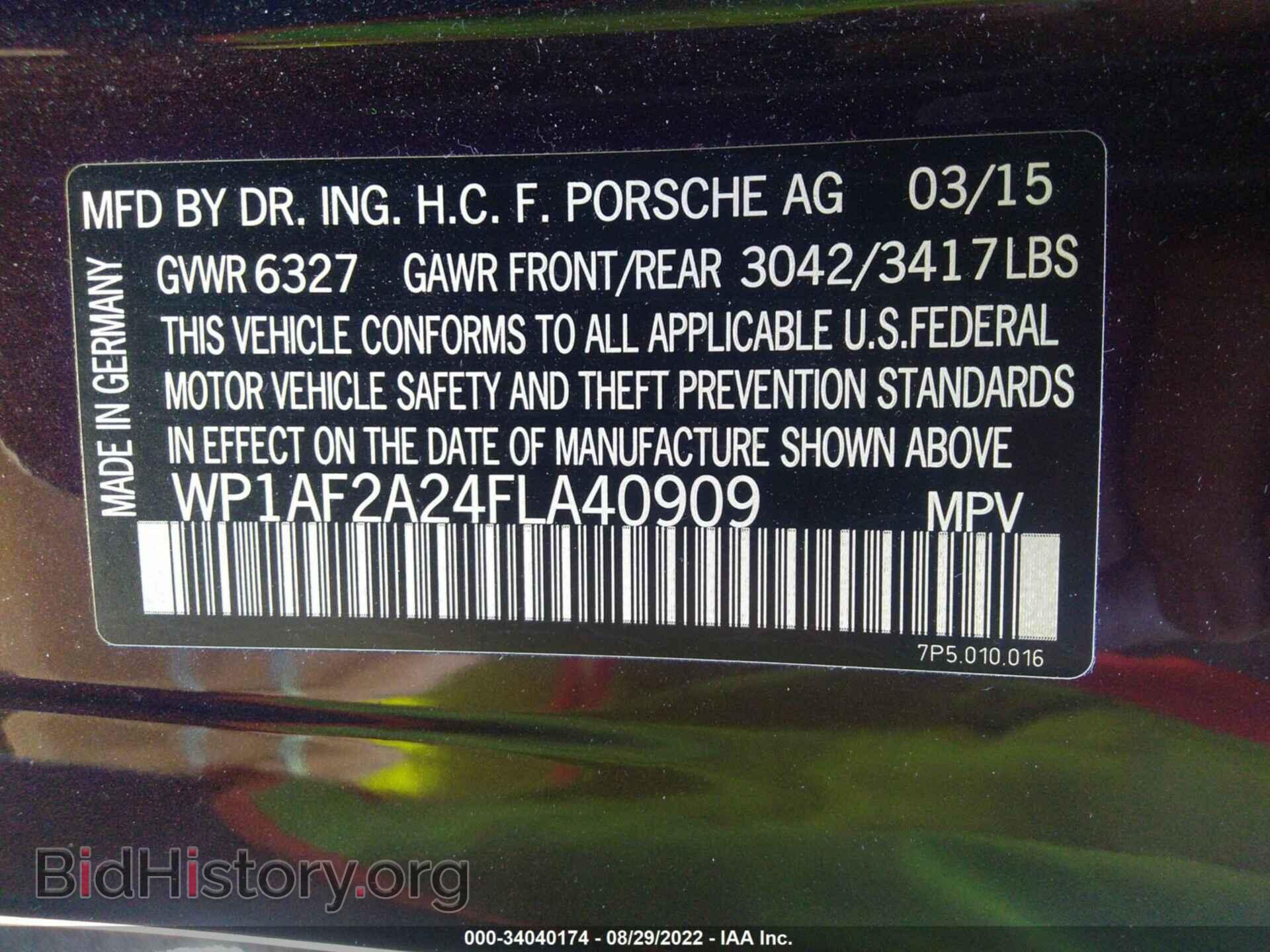 2015 PORSCHE CAYENNE - VIN: WP1AF2A24FLA40909 - Фото 9