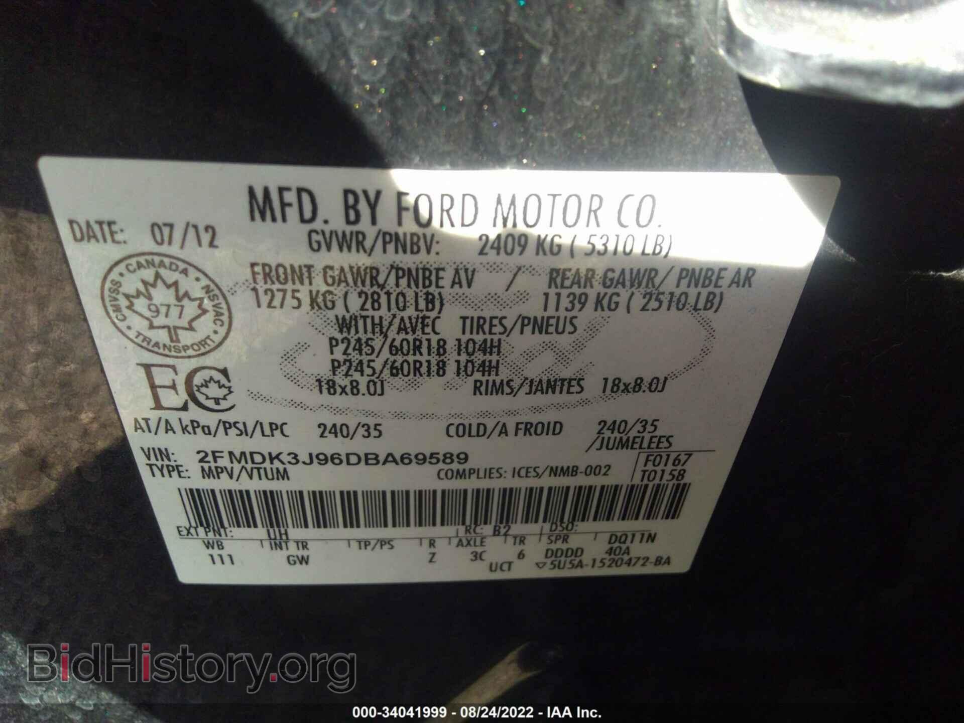 2013 FORD EDGE - VIN: 2FMDK3J96DBA69589 - Photo 9