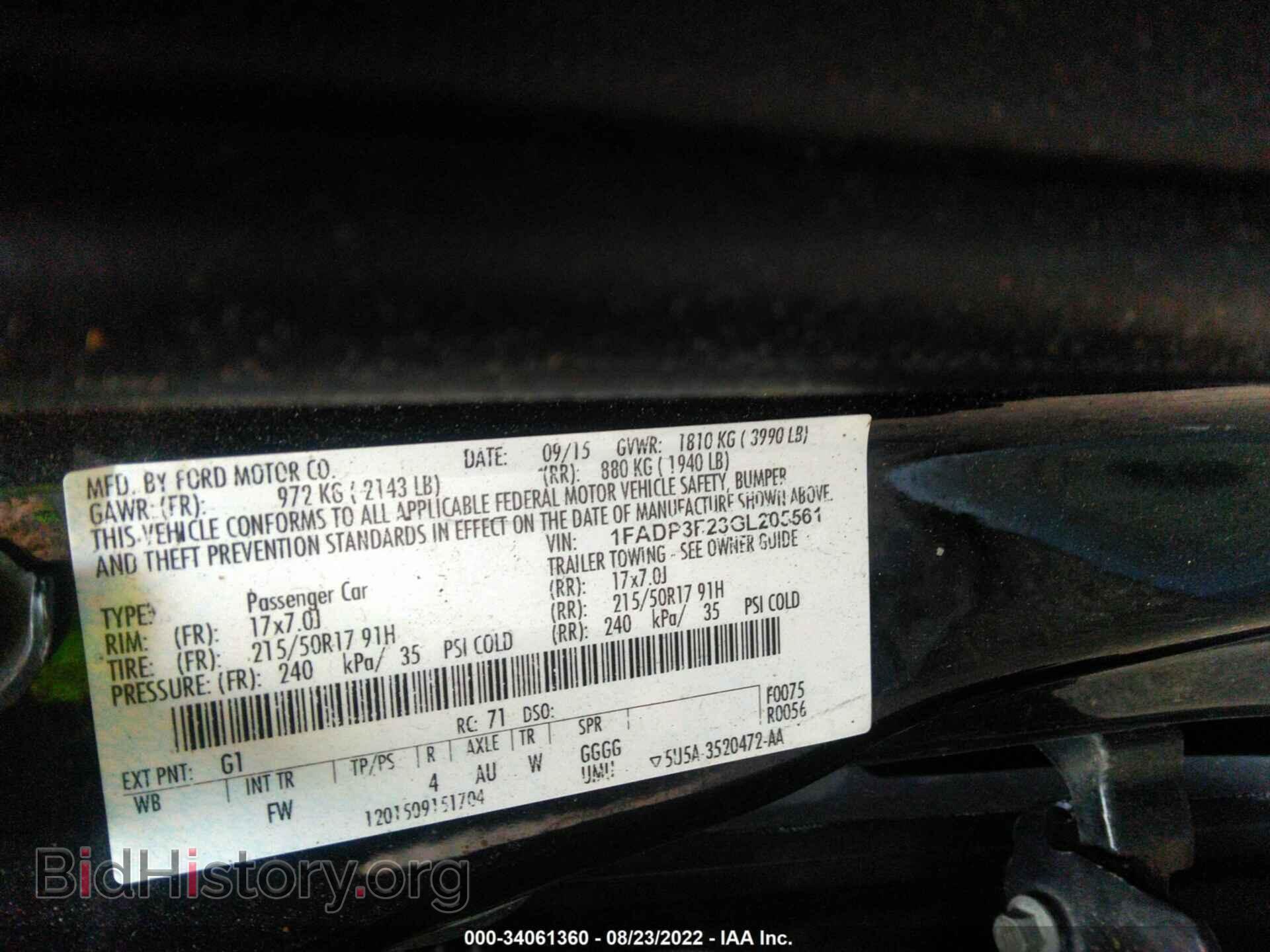 2016 FORD FOCUS - VIN: 1FADP3F23GL205561 - Photo 9