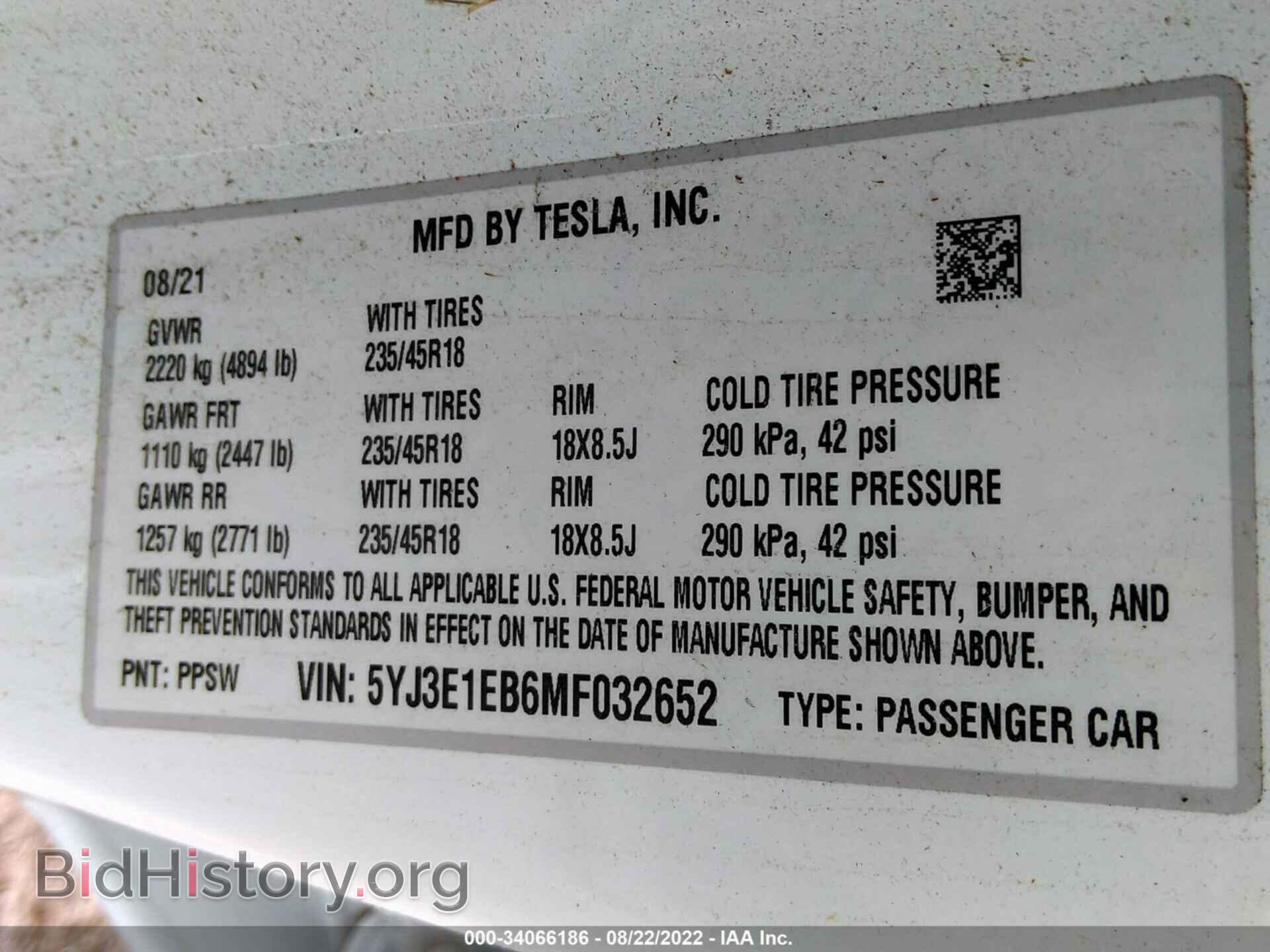 2021 TESLA MODEL 3 - VIN: 5YJ3E1EB6MF032652 - Photo 9