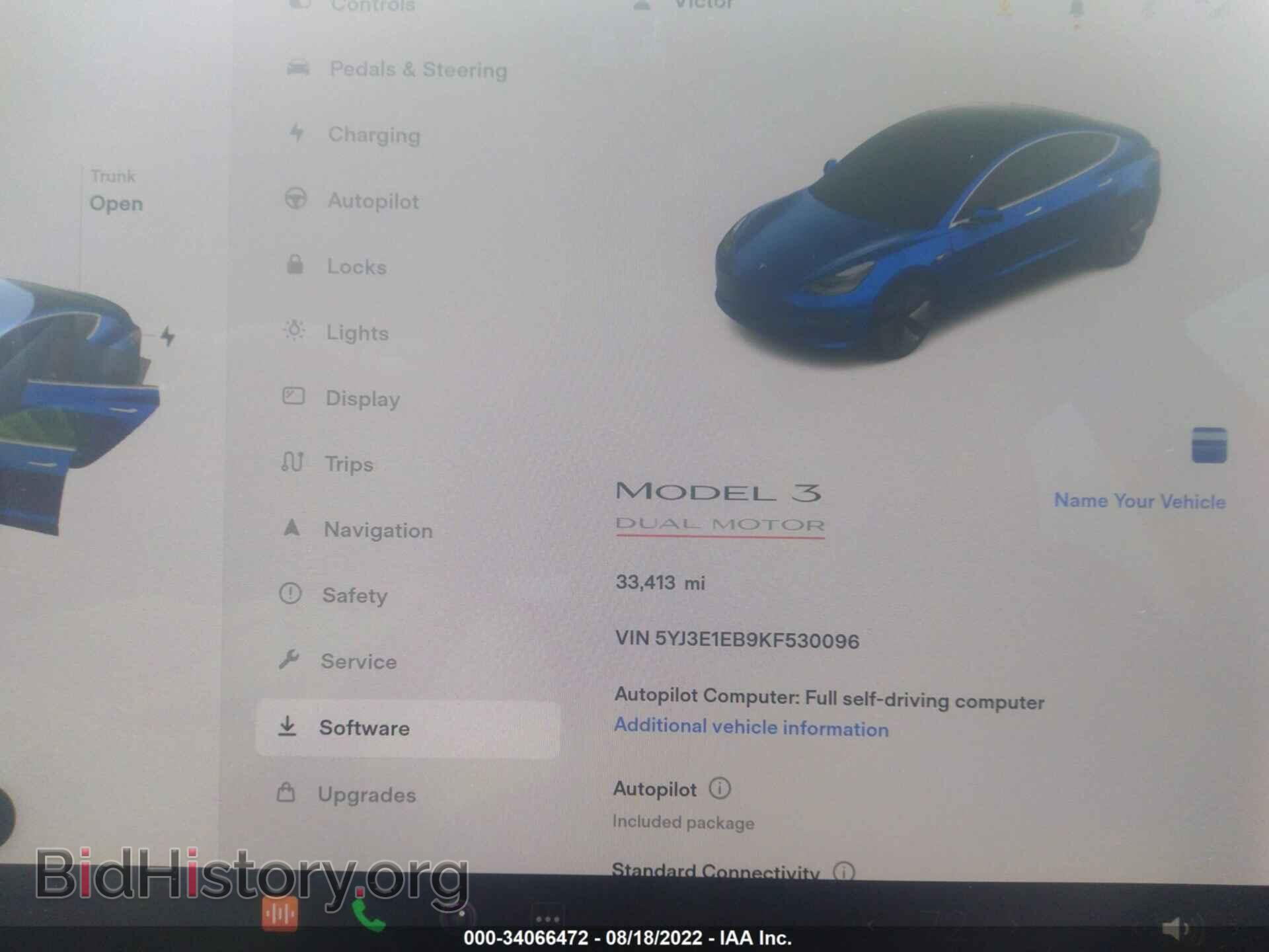 2019 TESLA MODEL 3 - VIN: 5YJ3E1EB9KF530096 - Фото 7