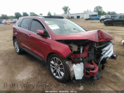2016 Ford EDGE Titanium, красный — VIN 2FMPK4K92GBB57707, IAAI