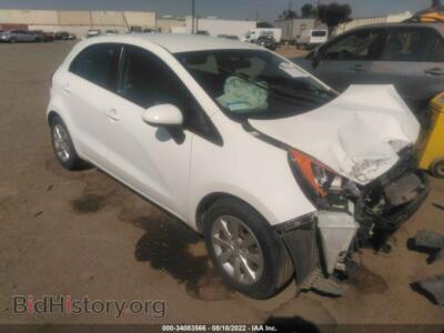 2014 Kia RIO LX, white — VIN KNADM5A33E6359825, IAAI