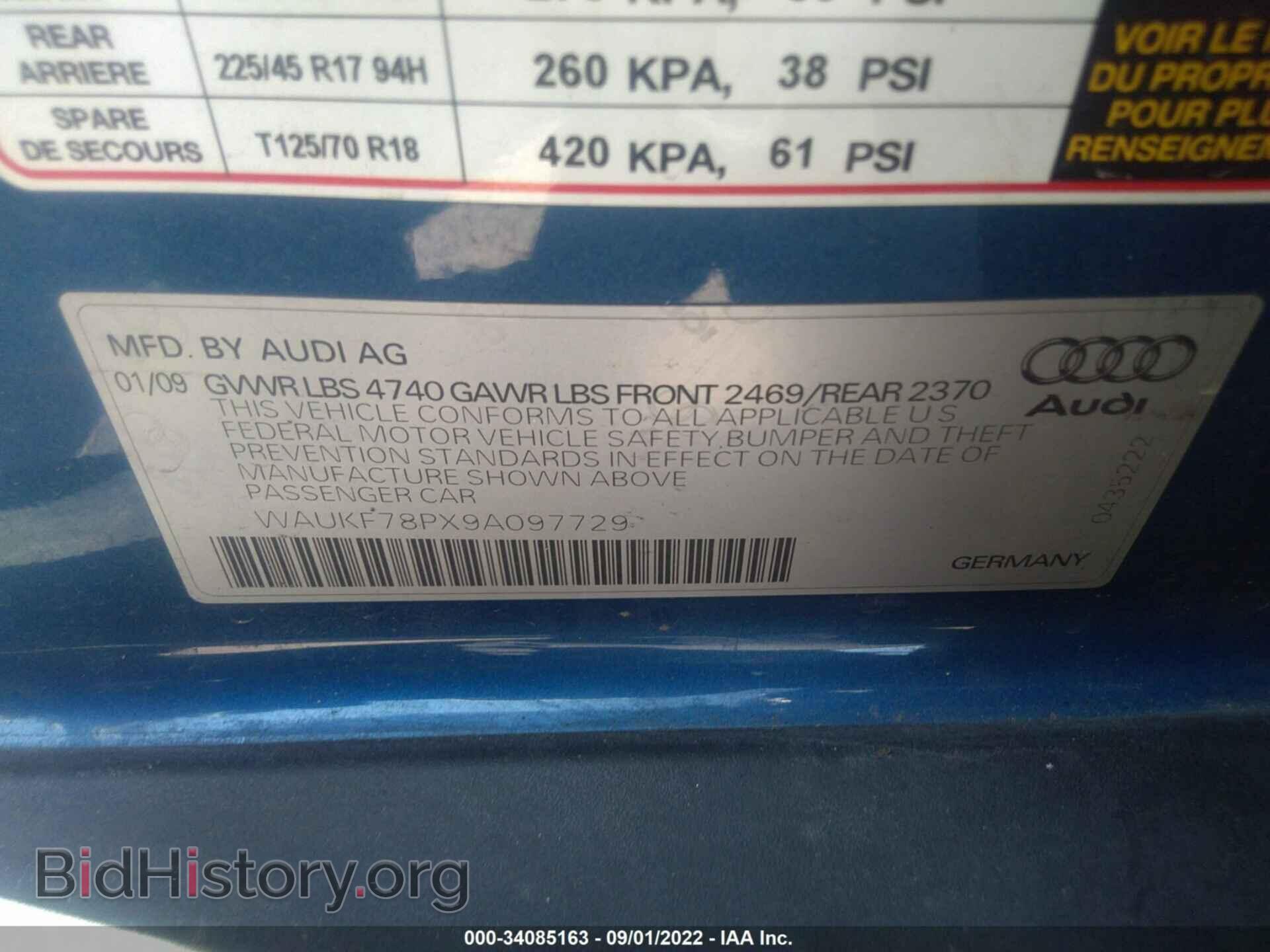 2009 AUDI A3 - VIN: WAUKF78PX9A097729 - Фото 9
