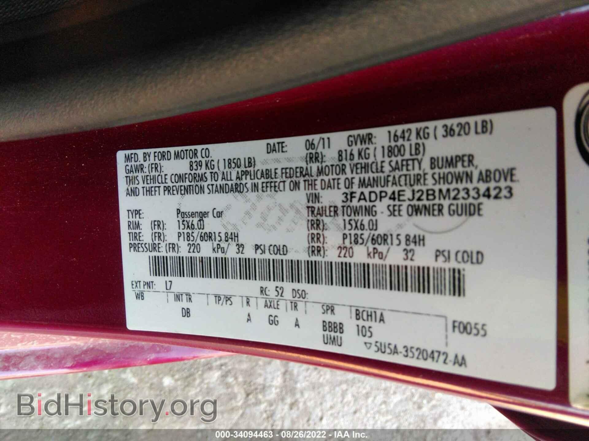 2011 FORD FIESTA - VIN: 3FADP4EJ2BM233423 - Фото 9