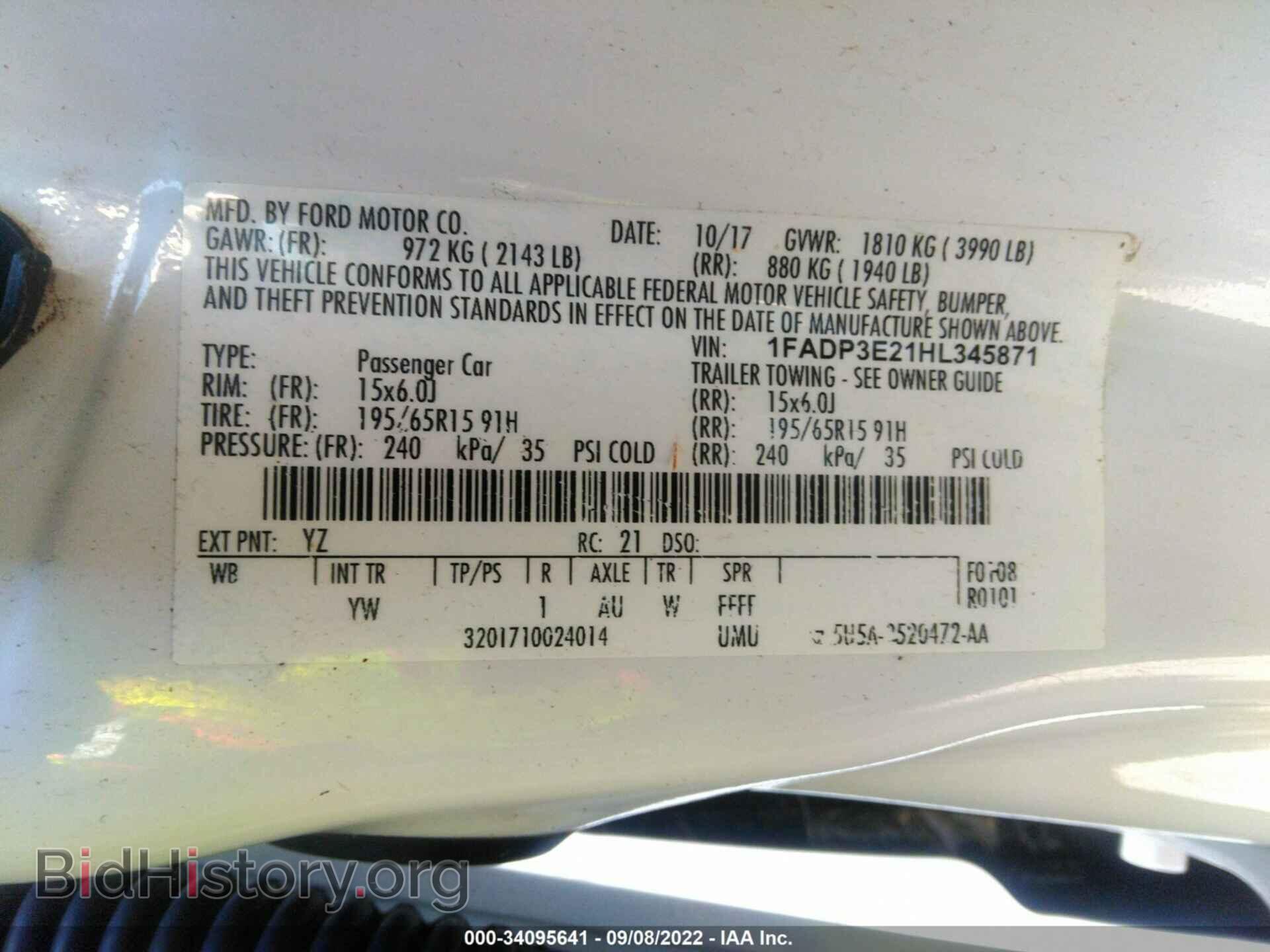 2017 FORD FOCUS - VIN: 1FADP3E21HL345871 - Photo 9