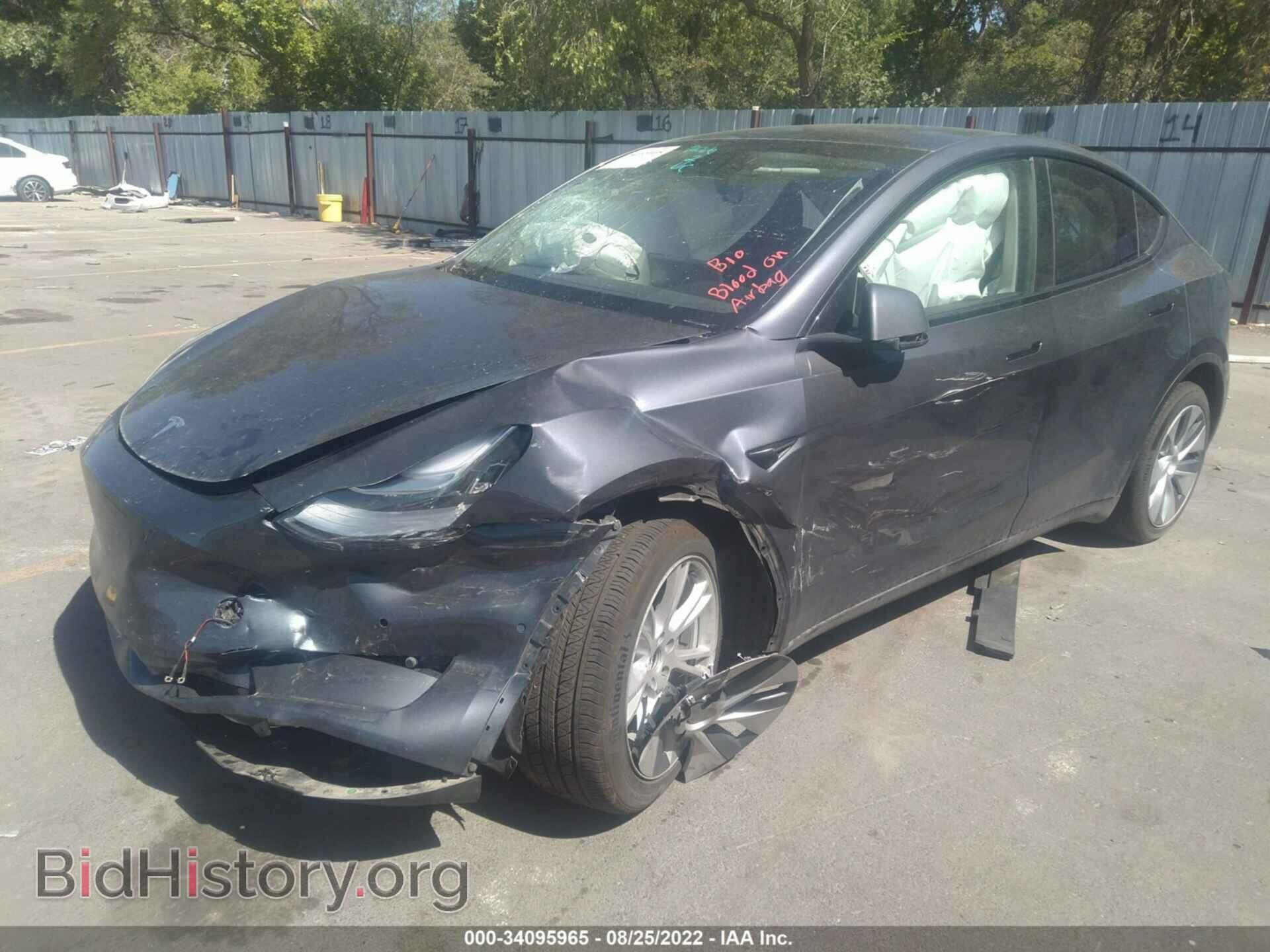 2022 TESLA MODEL Y - VIN: 7SAYGAEE1NF401237 - Фото 2