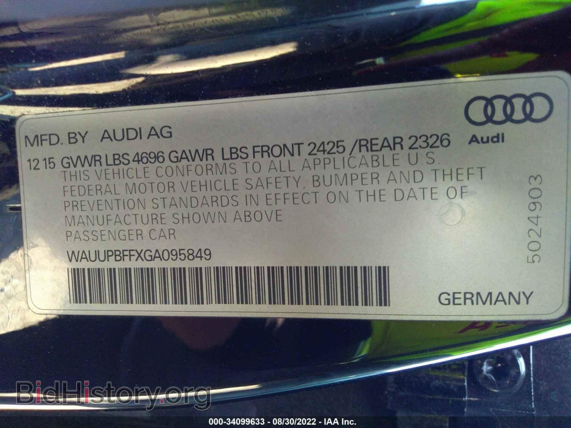 2016 AUDI A3 E-TRON - VIN: WAUUPBFFXGA095849 - Фото 9