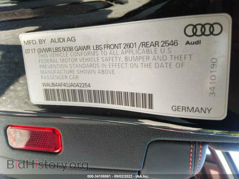 2018 Audi S4 (VIN WAUB4AF40JA042254) — photo 9 of 11